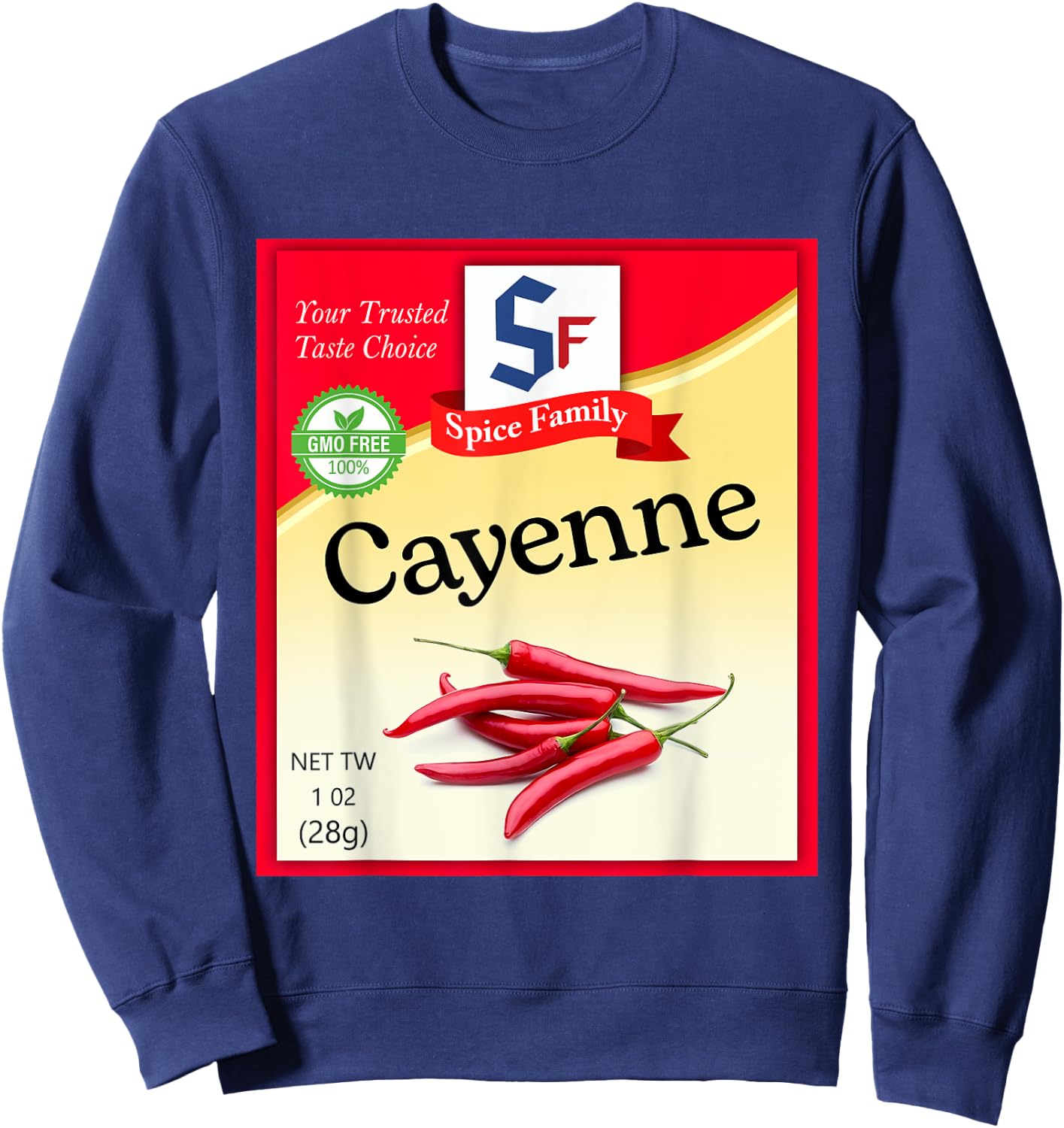 Pepper Cayenne Condiment Costume Holiday Spice Costumes Sweatshirt - Sweatshirt | Navy