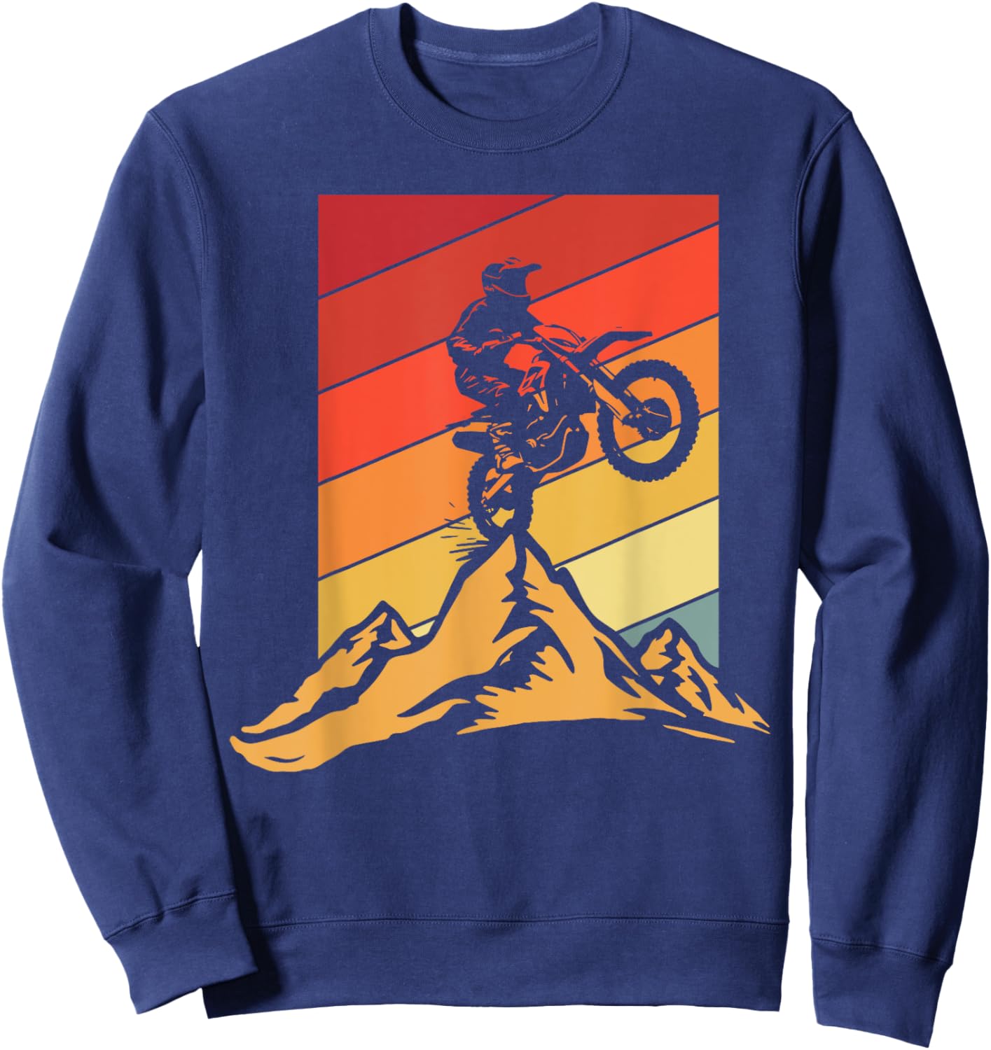 Classic Dirt Bike Motocross MX Rider OffRoad Mountain Enduro Sweatshirt - Sweatshirt | Navy