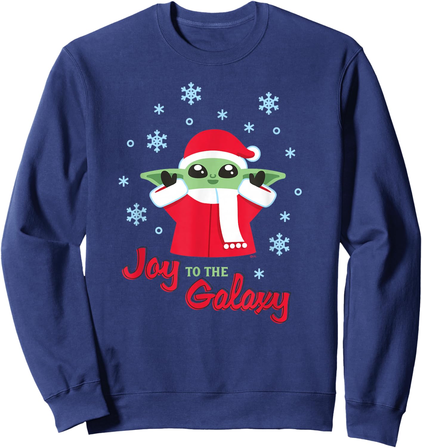 Star Wars The Mandalorian Grogu Joy to the Galaxy Holiday Sweatshirt - Sweatshirt | Navy