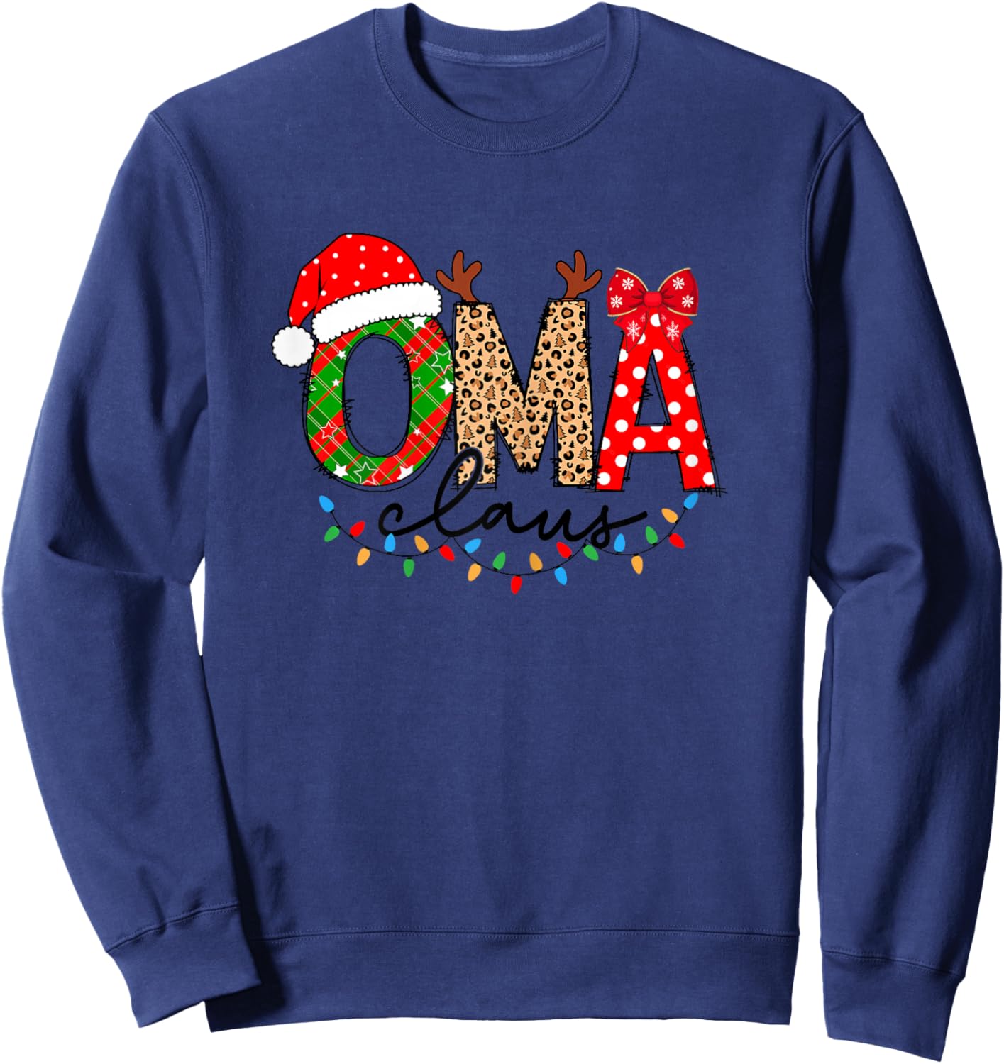 Oma Claus Merry Christmas For Oma Xmas Vibes Costume Sweatshirt - Sweatshirt | Navy
