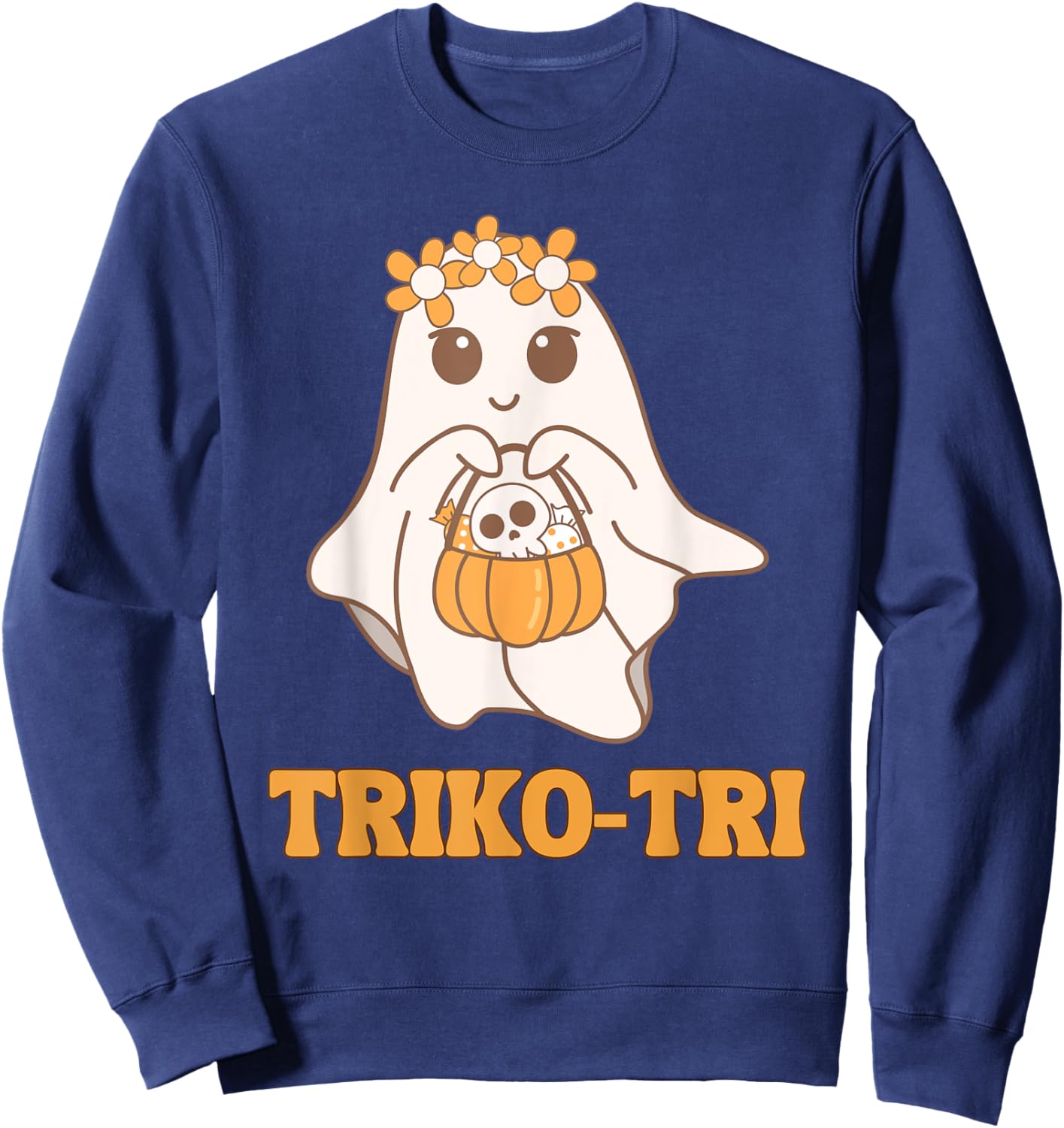 Triko Tri Funny Spanish Halloween Trick or Treat Humor Sweatshirt - Sweatshirt | Navy