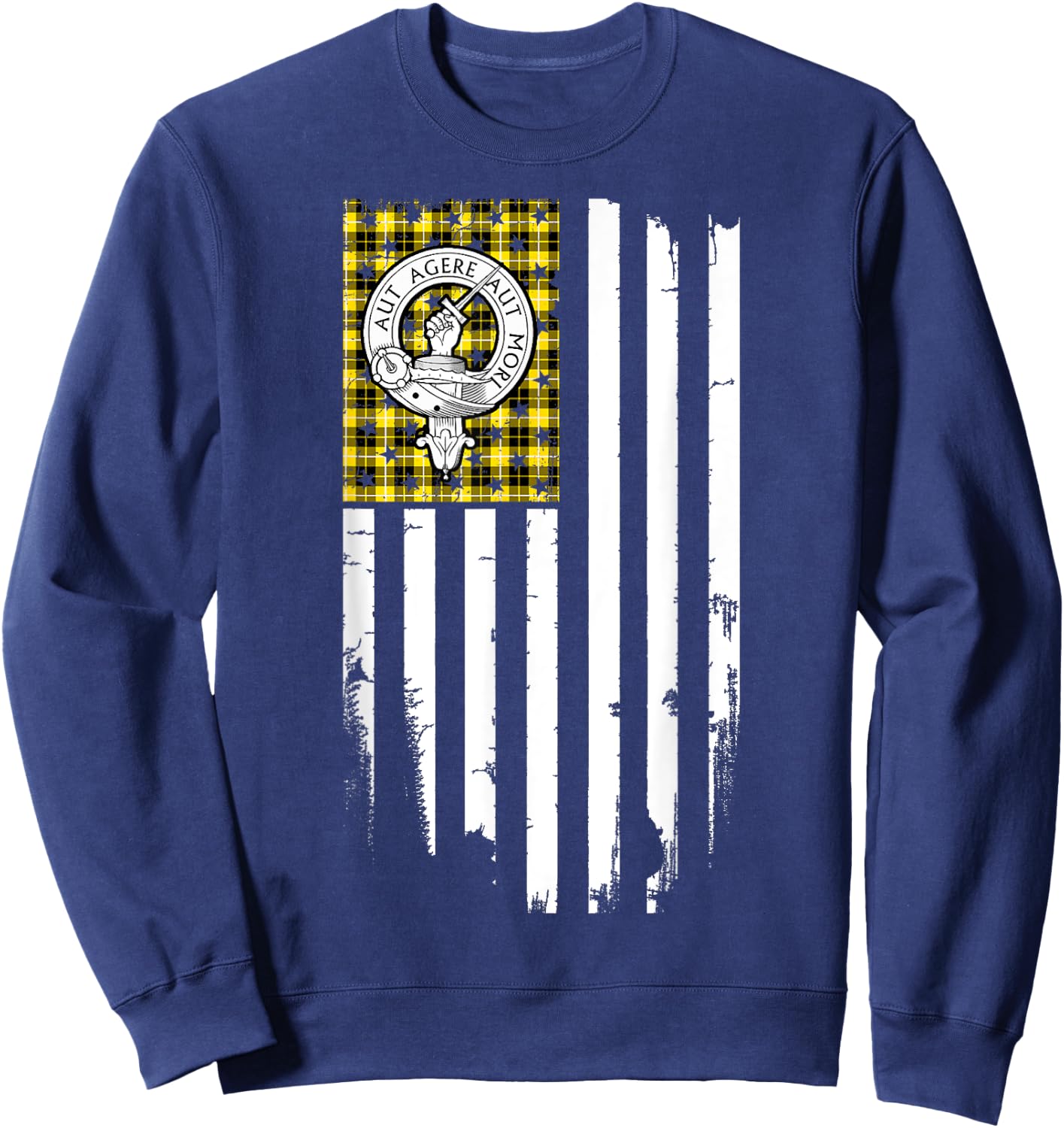 Scottish American Barclay Clan & Stripes Flag Sweatshirt - Sweatshirt | Navy