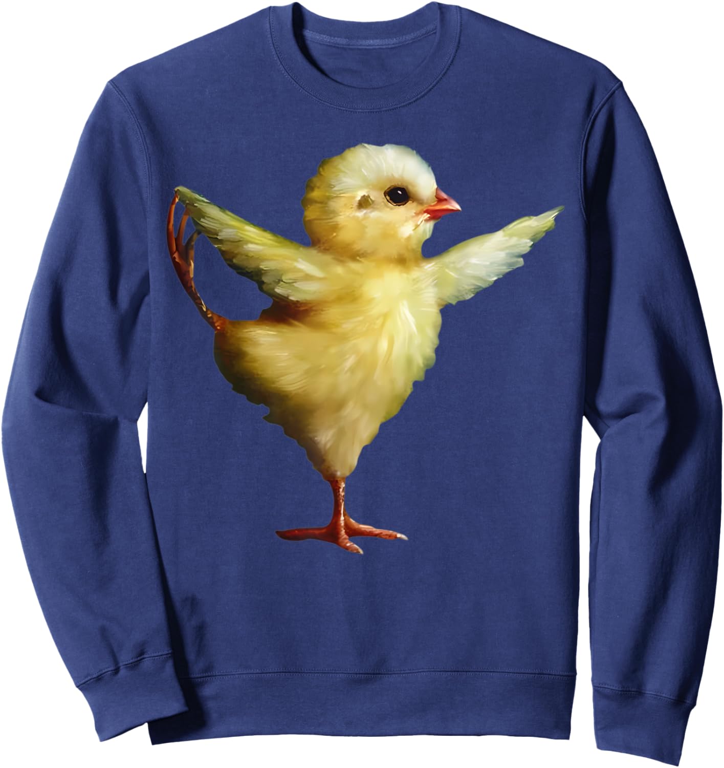 Yoga Chick Art Design Women Girls Funny Cute Chick Lover Sweatshirt - Sweatshirt | Navy