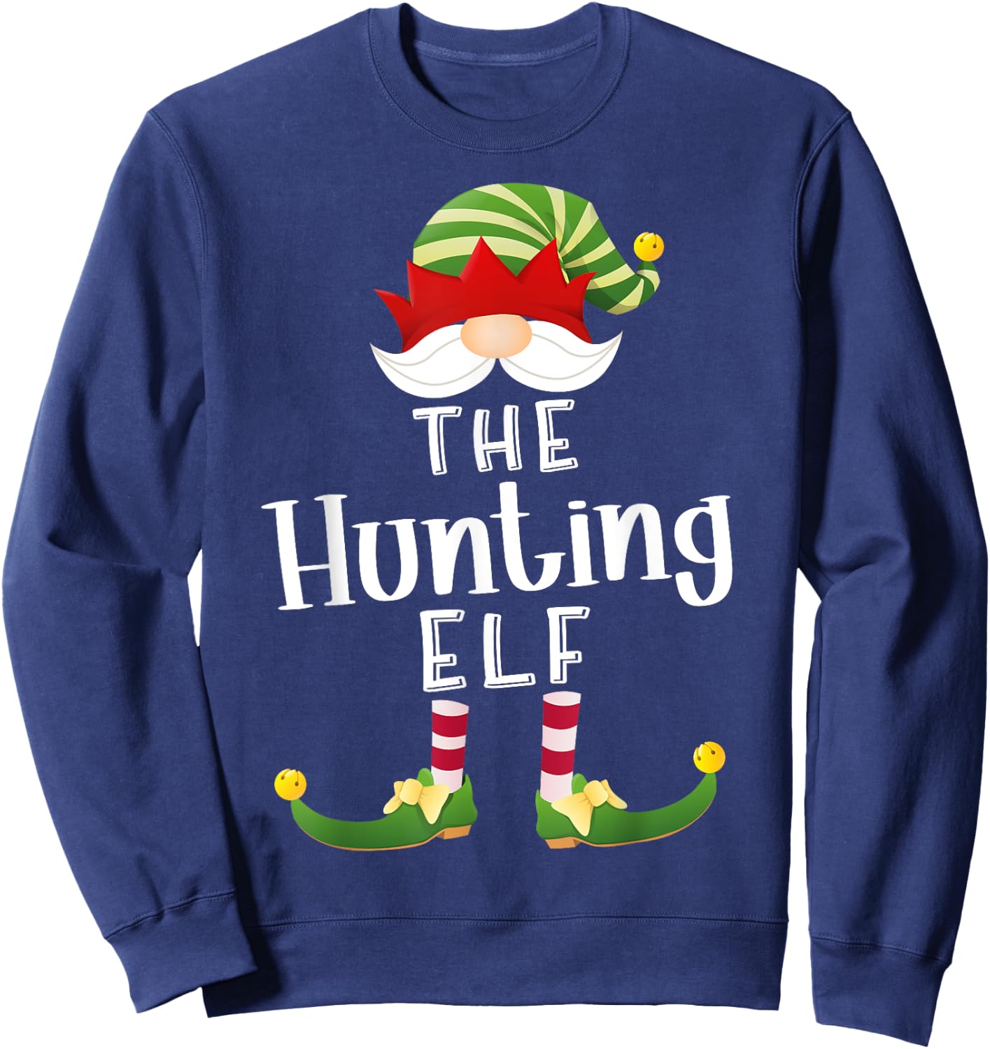Hunting Elf Group Christmas Funny Pajama Party Sweatshirt - Sweatshirt | Navy