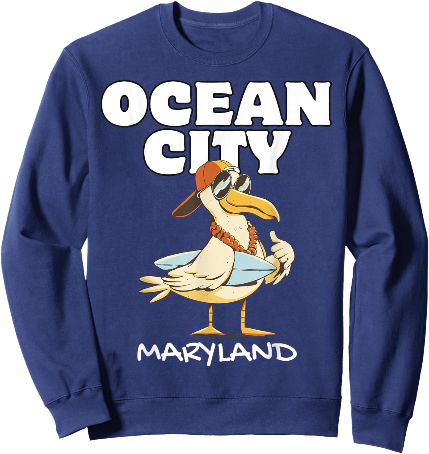 OCEAN CITY MARYLAND Surf Vacation Sunset Surfing Travel Sweatshirt - Sweatshirt | Navy