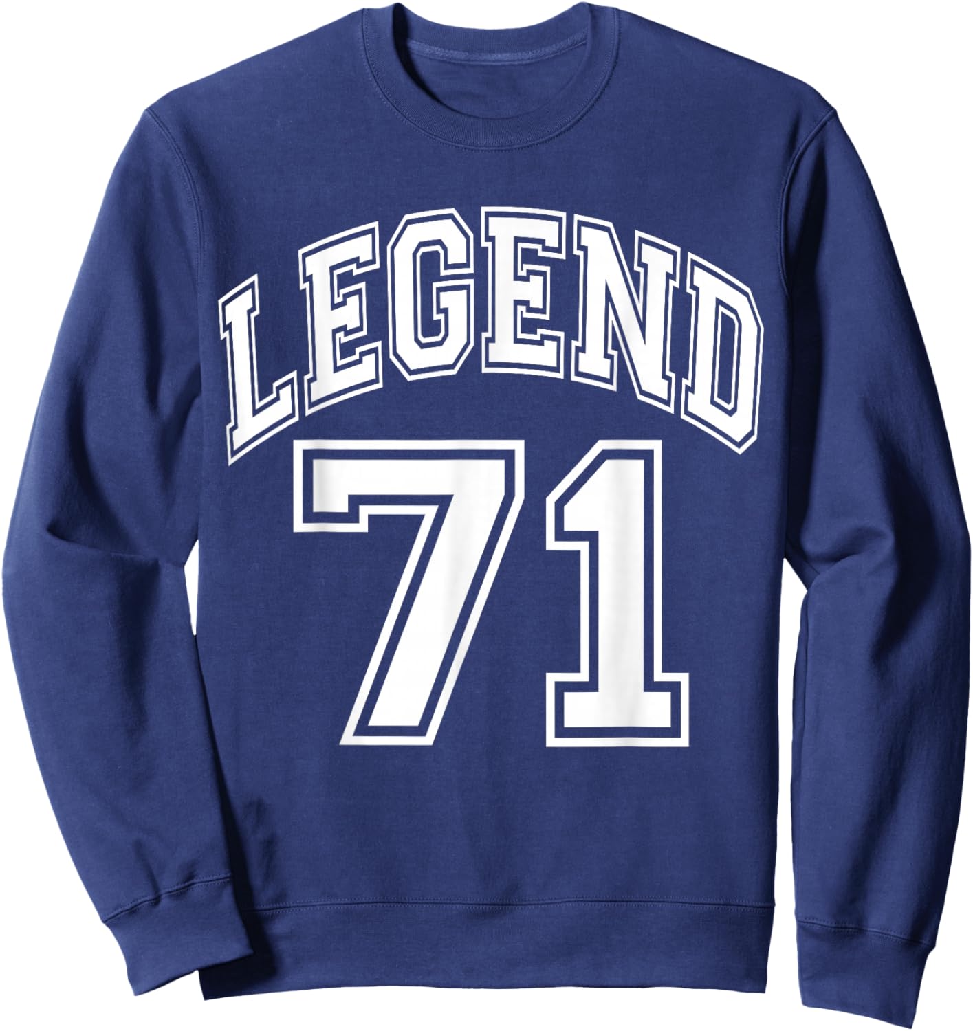 Legend 71 Years Old Number Team 71st Birthday Graphic Sweatshirt - Sweatshirt | Navy