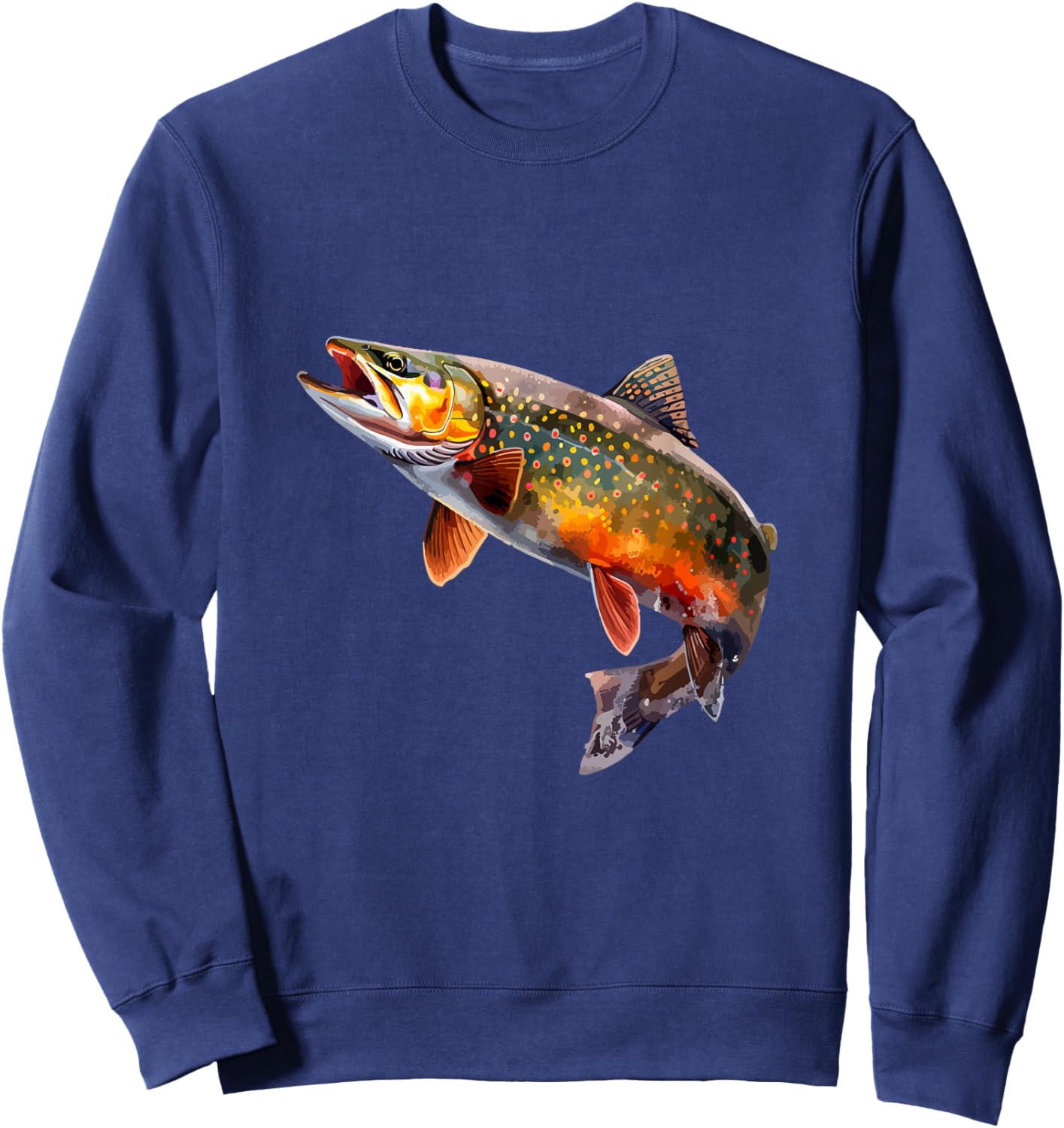 Speckled Brook trout graphic Sweatshirt - Sweatshirt | Navy