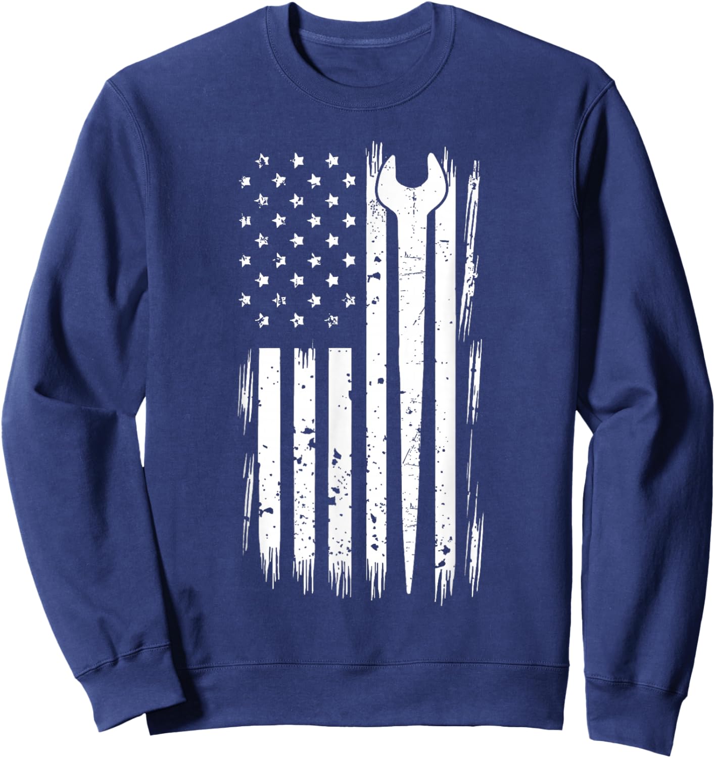 Ironworker - USA Flag Ironworking Worker Rodbuster Sweatshirt - Sweatshirt | Navy