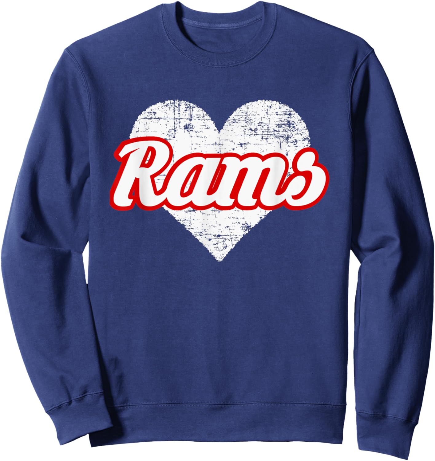 Edgewood Rams Over Heart Sweatshirt - Sweatshirt | Navy