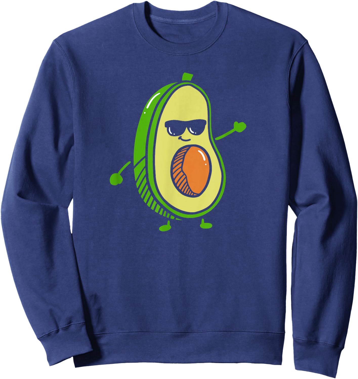 Sweet Dancing Avocado - Guacamole Avocado Graphics Sweatshirt - Sweatshirt | Navy