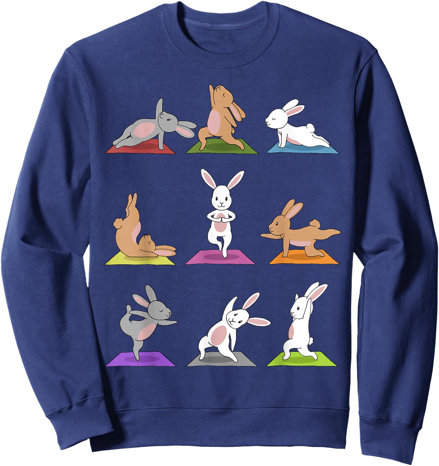 Bunny Yoga Funny Rabbits in Yoga Poses Sports Sweatshirt - Sweatshirt | Navy