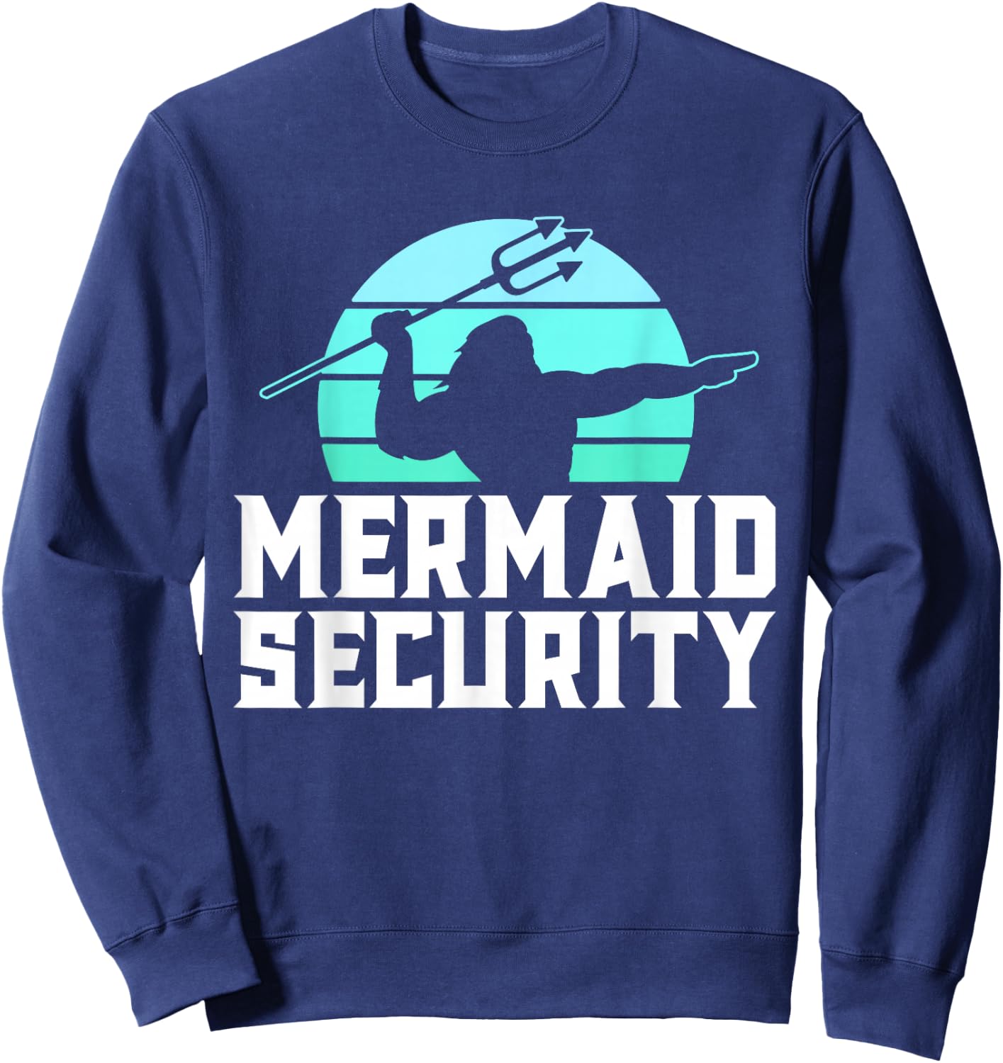 Mermaid Security Shirt Boys Swimmer Dad Merdad Trident Sweatshirt - Sweatshirt | Navy
