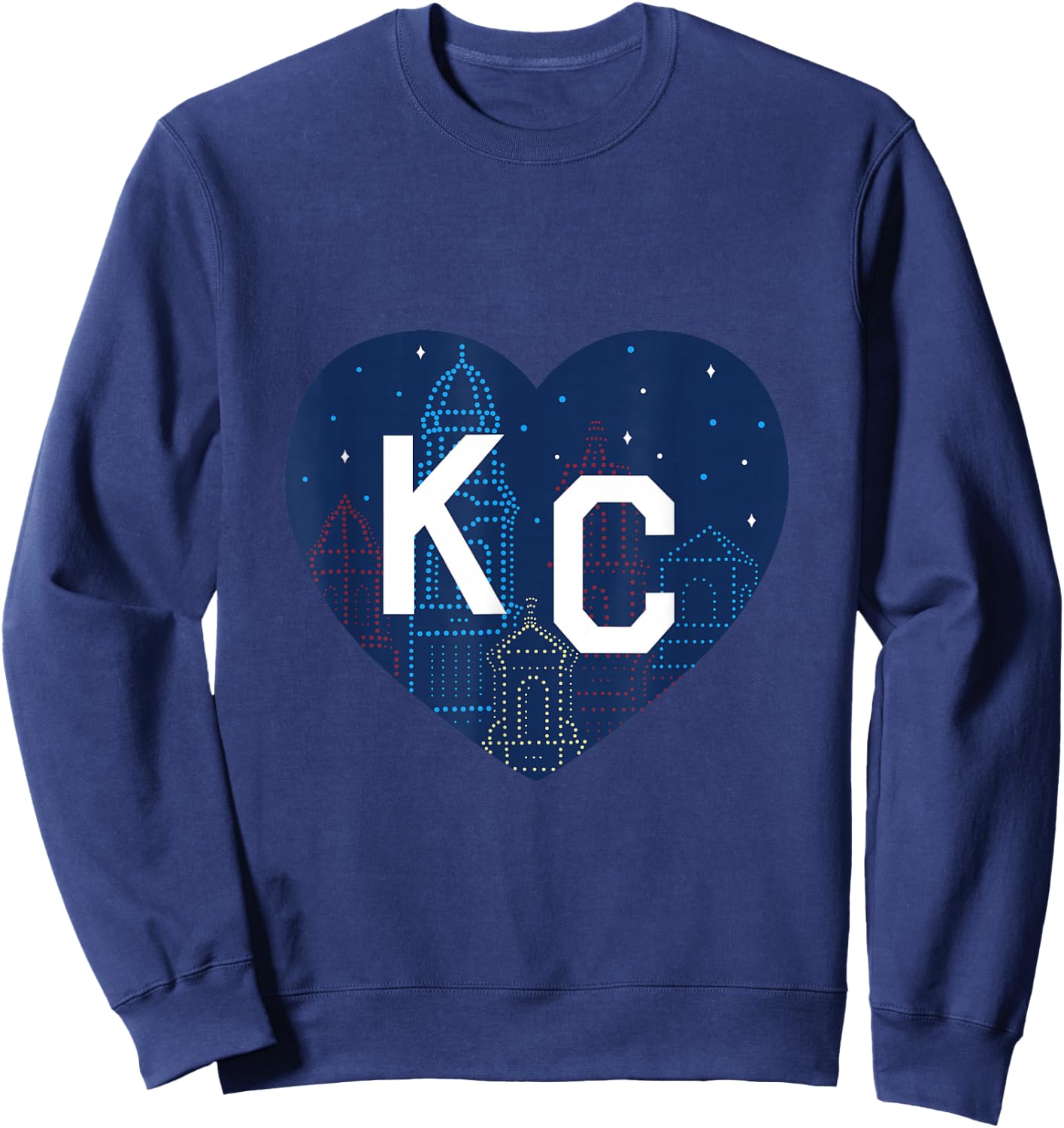 Kansas City KC Plaza Lights Heart Sweatshirt - Sweatshirt | Navy