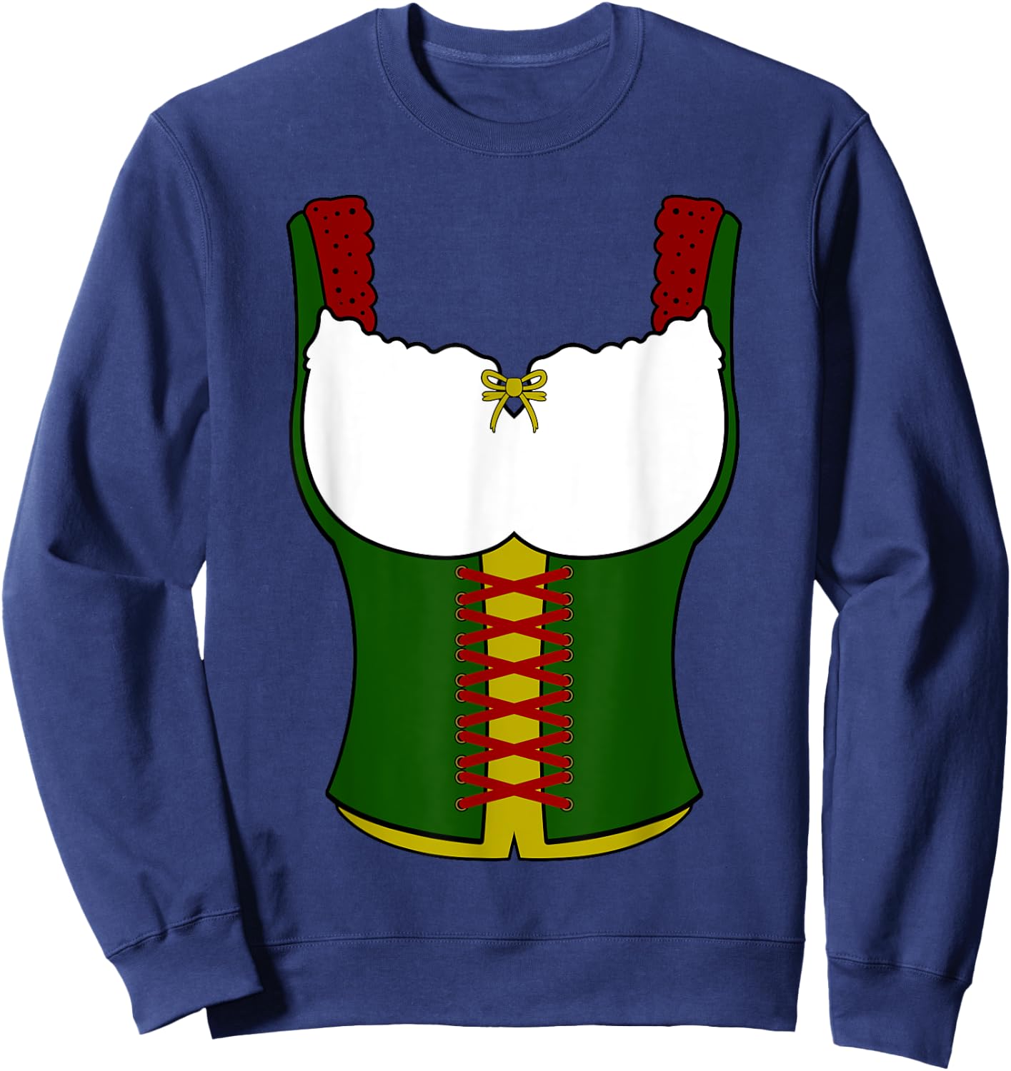 Dirndl Oktoberfest Blouse Dresses Women Costume Sweatshirt - Sweatshirt | Navy