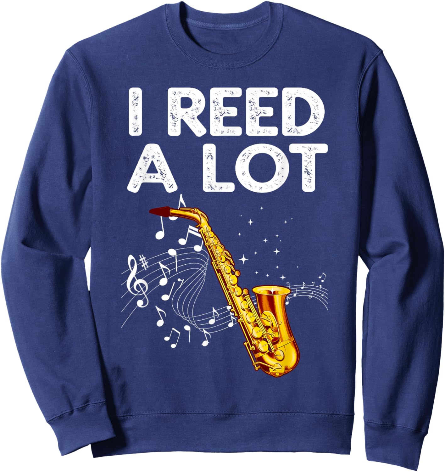 Funny Saxophone Design Women Tenor Saxophone Player Sweatshirt - Sweatshirt | Navy