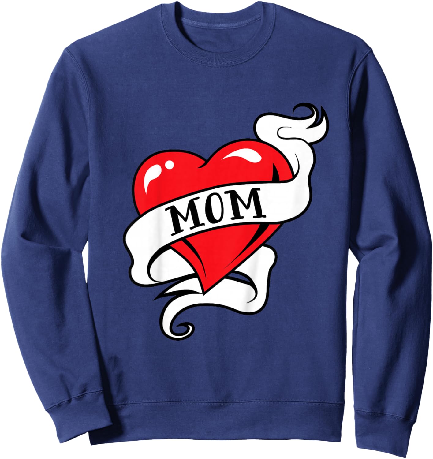 Mom Heart Tattoo for Mother's Day Love Mom Sweatshirt - Sweatshirt | Navy