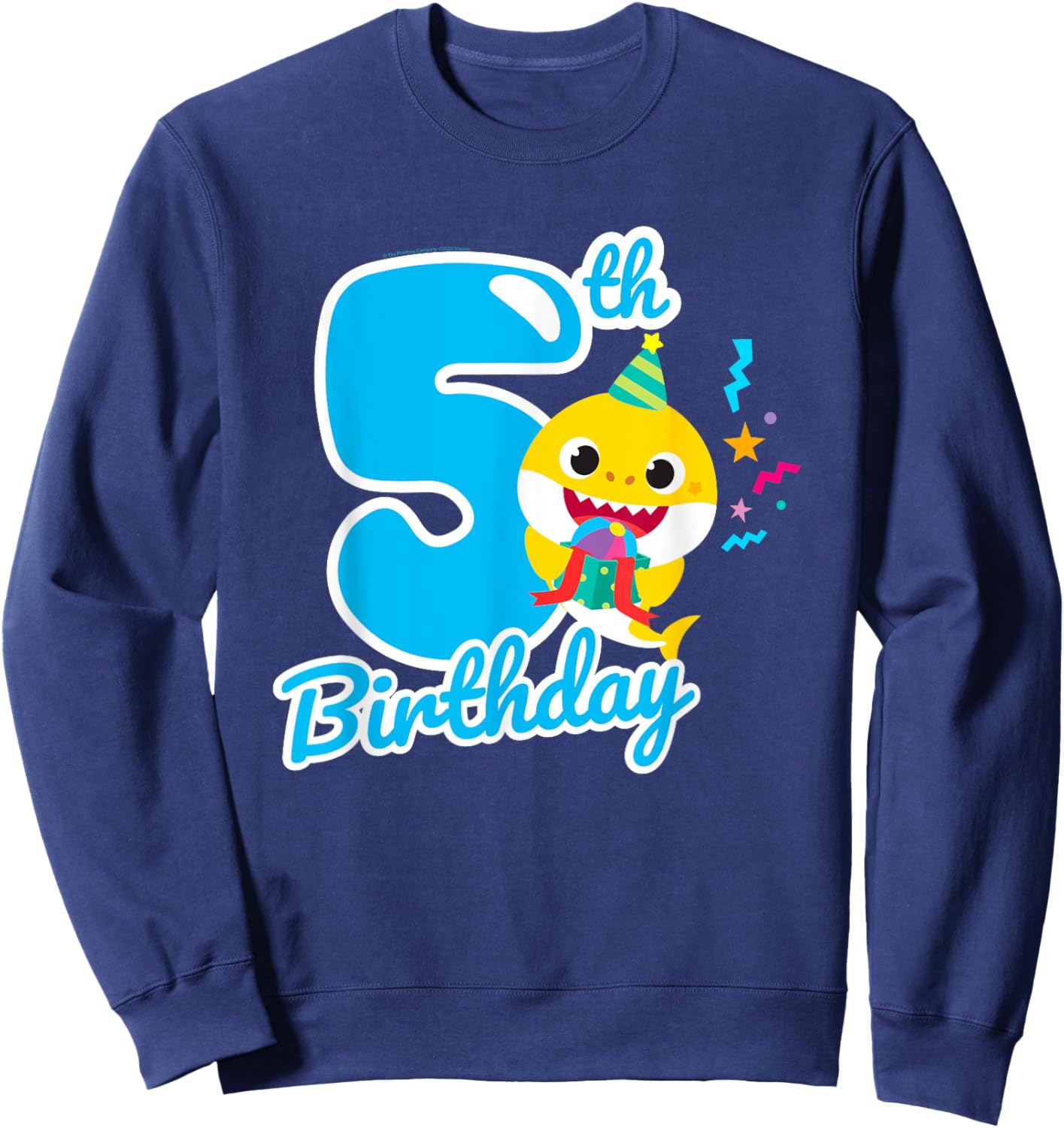 Baby Shark 5th Birthday Blue 5 Years Sweatshirt - Sweatshirt | Navy