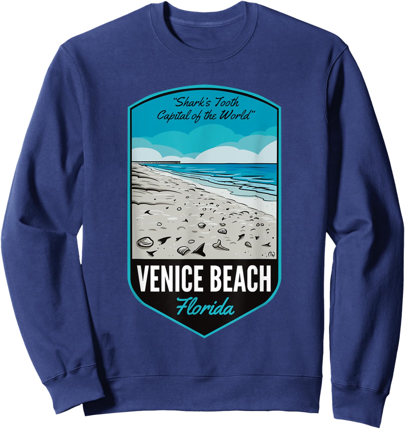 Venice Beach FL Sharks Tooth Capital Sweatshirt - Sweatshirt | Navy