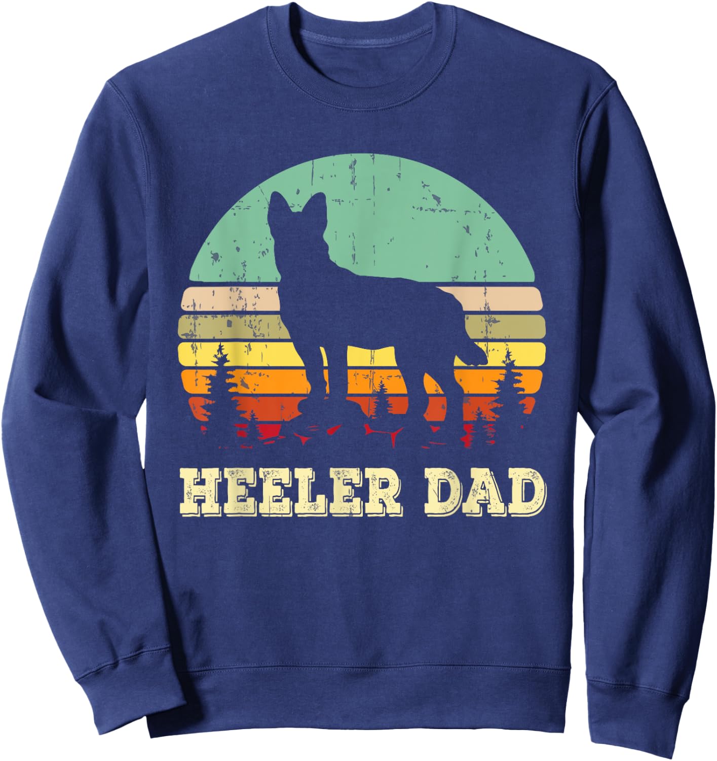 Australian Cattle Dog Red Blue Pet Heeler Dad Cute Gift Sweatshirt - Sweatshirt | Navy