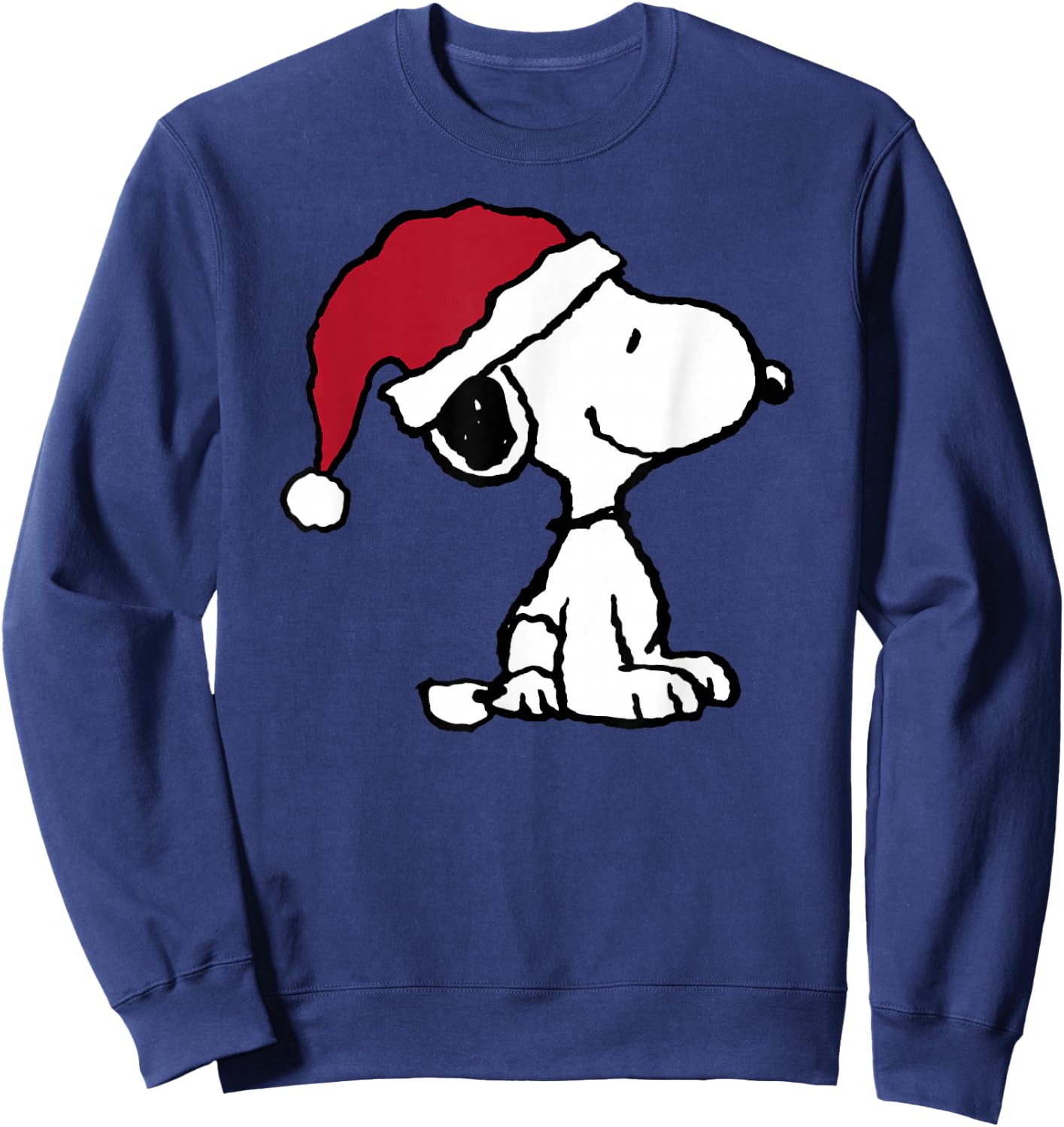 Peanuts Holiday Santa Hat Snoopy Sweatshirt - Sweatshirt | Navy