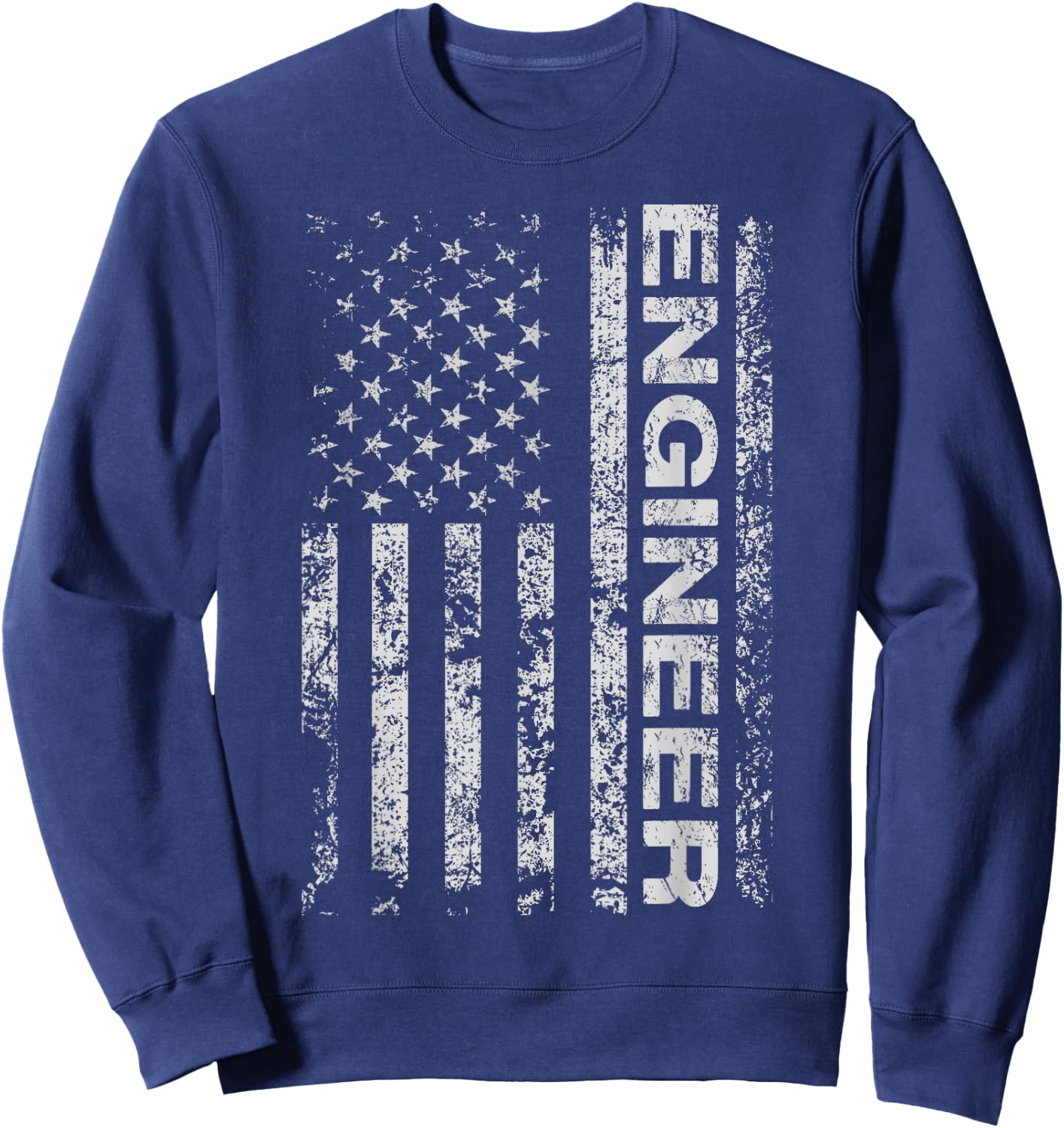 Engineer American USA Flag Funny Mechanical Aircraft Gift Sweatshirt - Sweatshirt | Navy