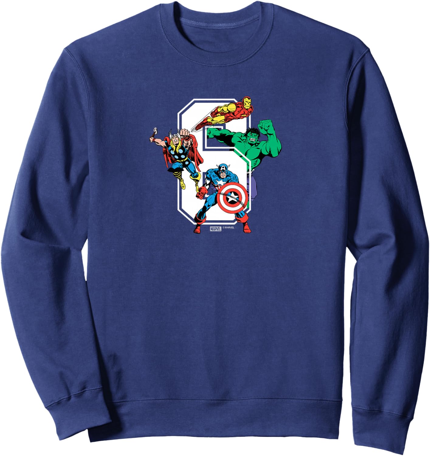 Kids Marvel - Avengers 6th Birthday Sweatshirt - Sweatshirt | Navy