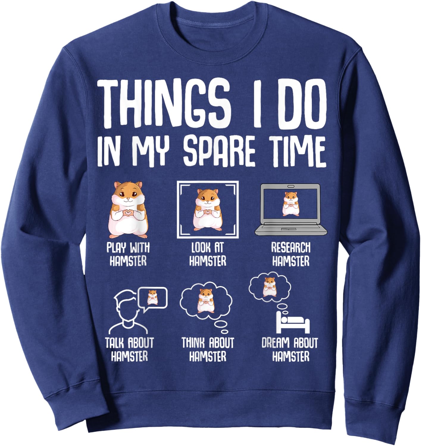 Hamster Women Kids Girls Sweatshirt - Sweatshirt | Navy