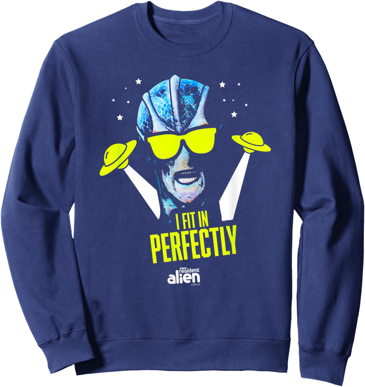 Resident Alien I Fit In Perfectly - Officially Licensed Sweatshirt - Sweatshirt | Navy