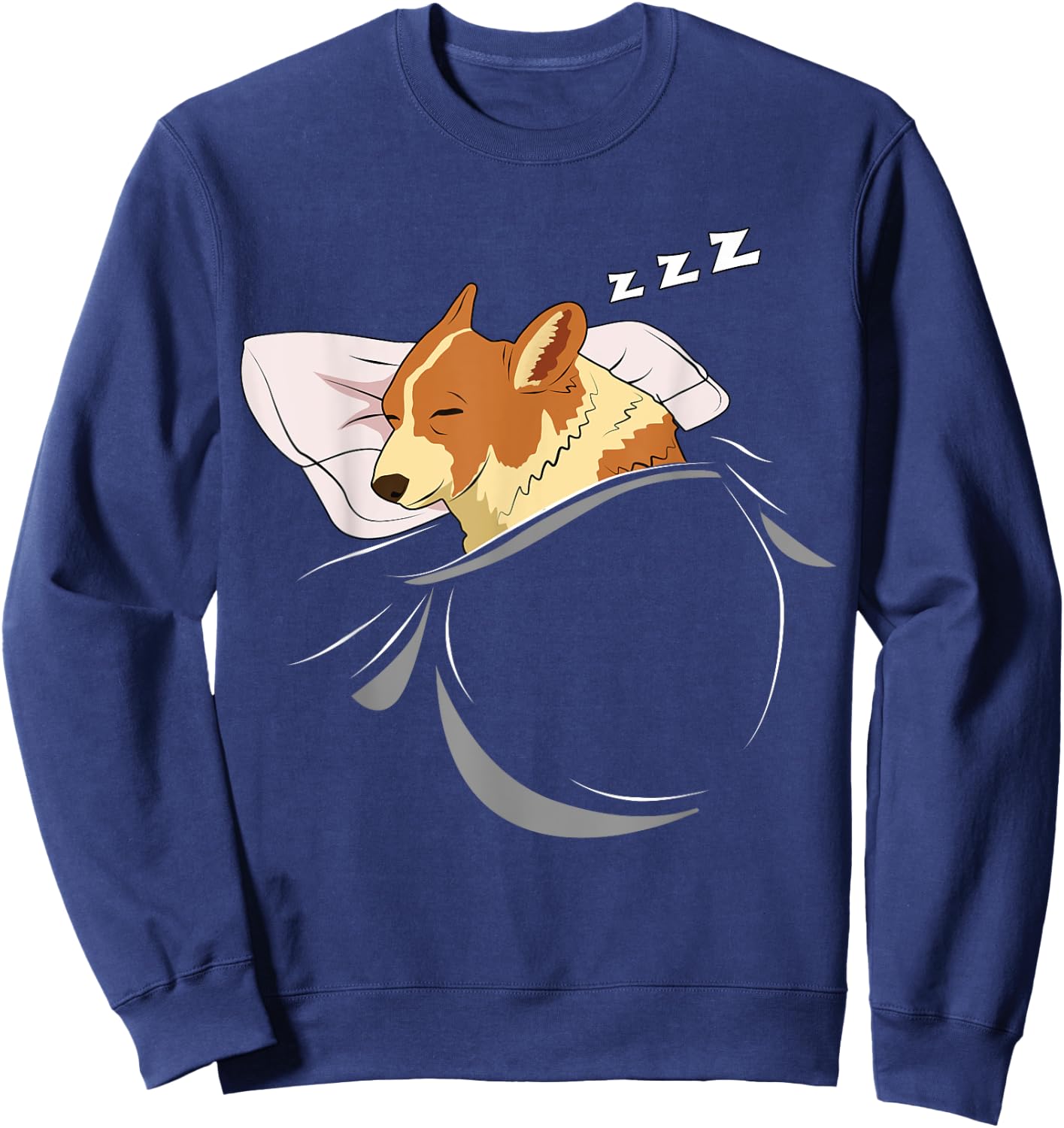 Corgi Sleeping Animal Pajamas Nap PJs Outfit Gift Corgi Sweatshirt - Sweatshirt | Navy