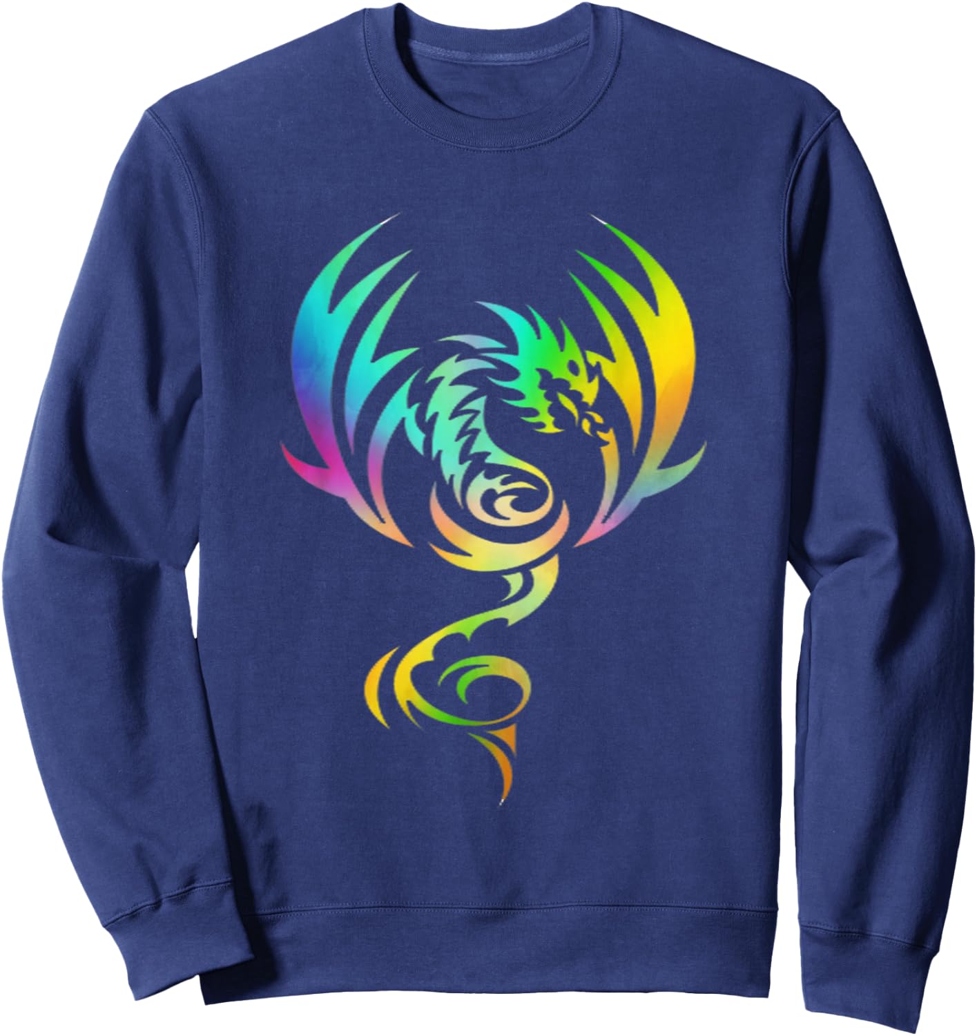 Medieval Mythical Animal Dragon With Rainbow Wings For Young Sweatshirt - Sweatshirt | Navy