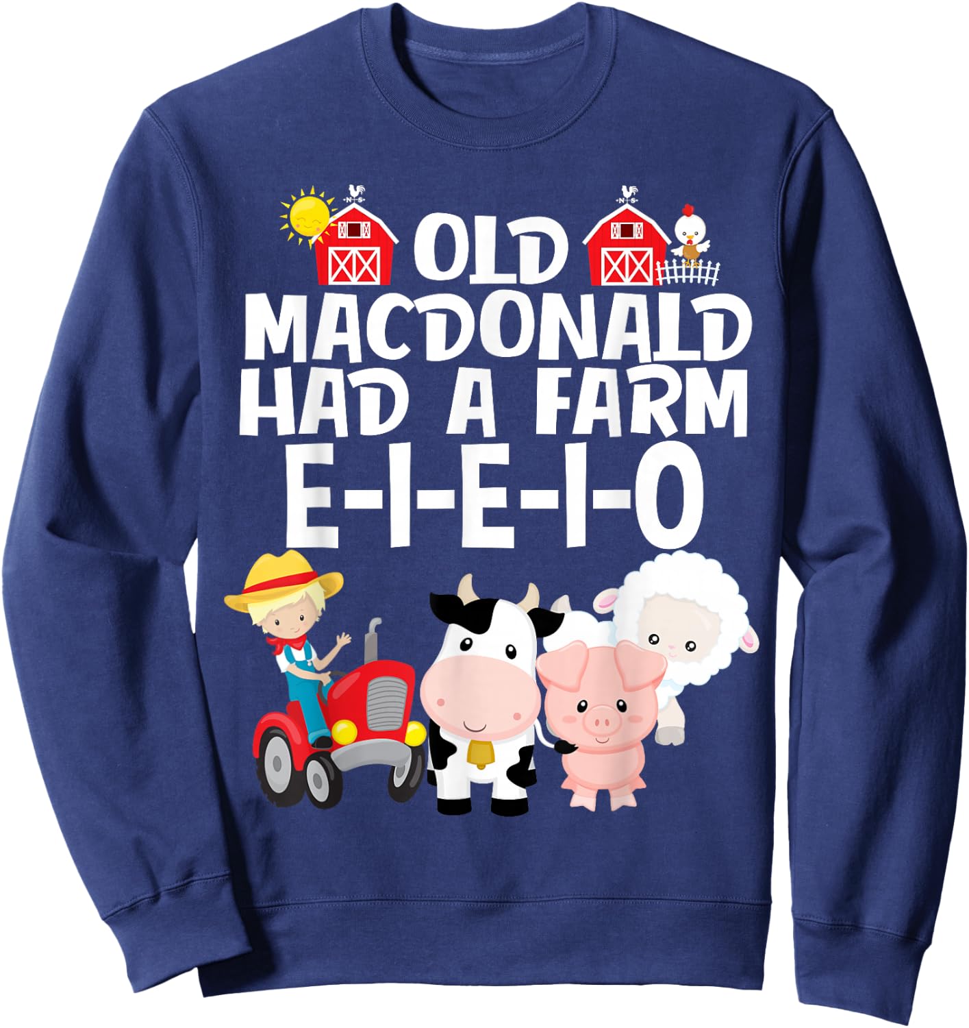 Nursery Rhyme Old MacDonald Had a Farm E-I-E-I-O Sweatshirt - Sweatshirt | Navy