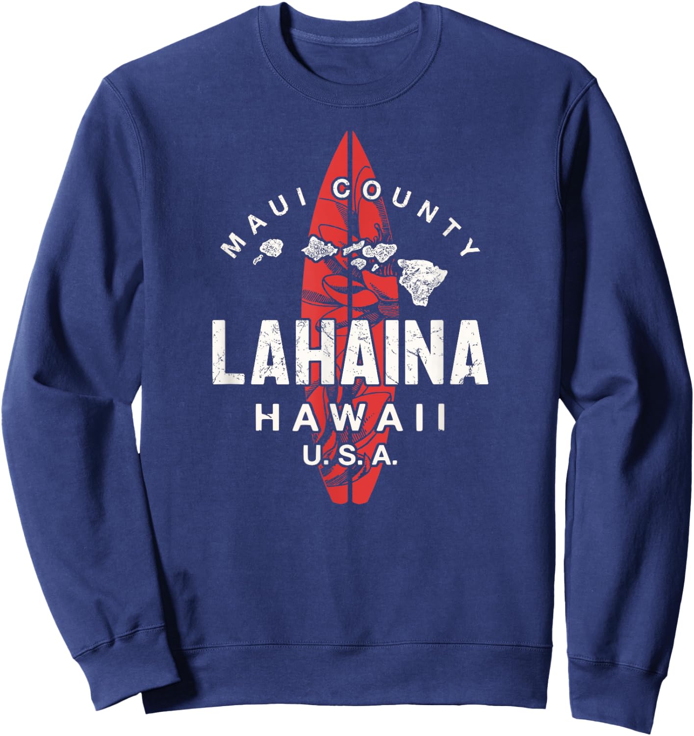 Lahaina Hawaii Maui Surfing Sweatshirt - Sweatshirt | Navy