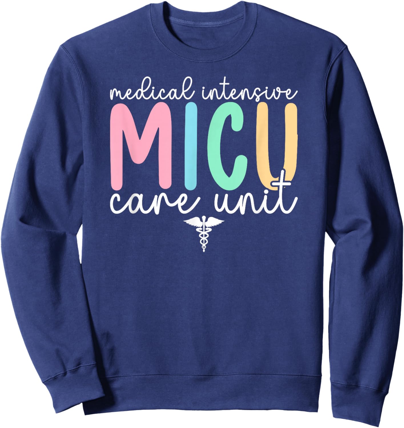 MICU Nurse Boho Medical Intensive Care Unit MICU Nursing Sweatshirt - Sweatshirt | Navy