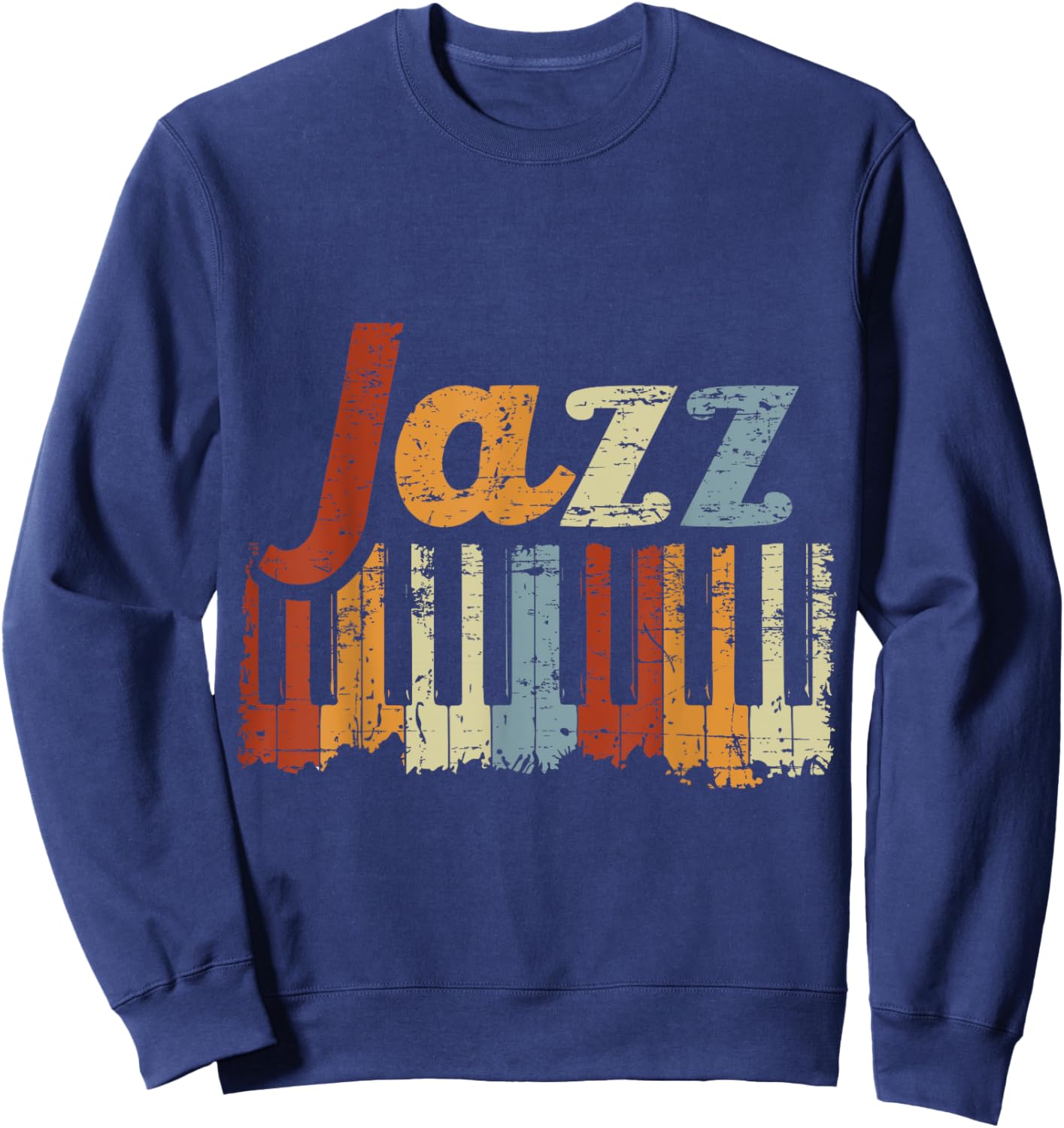 Vintage Piano Musical Instrument Jazz Piano Keys Piano Sweatshirt - Sweatshirt | Navy