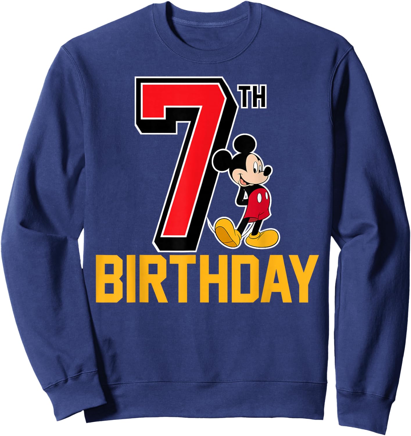 Disney - Mickey Mouse 7th Birthday Sweatshirt - Sweatshirt | Navy