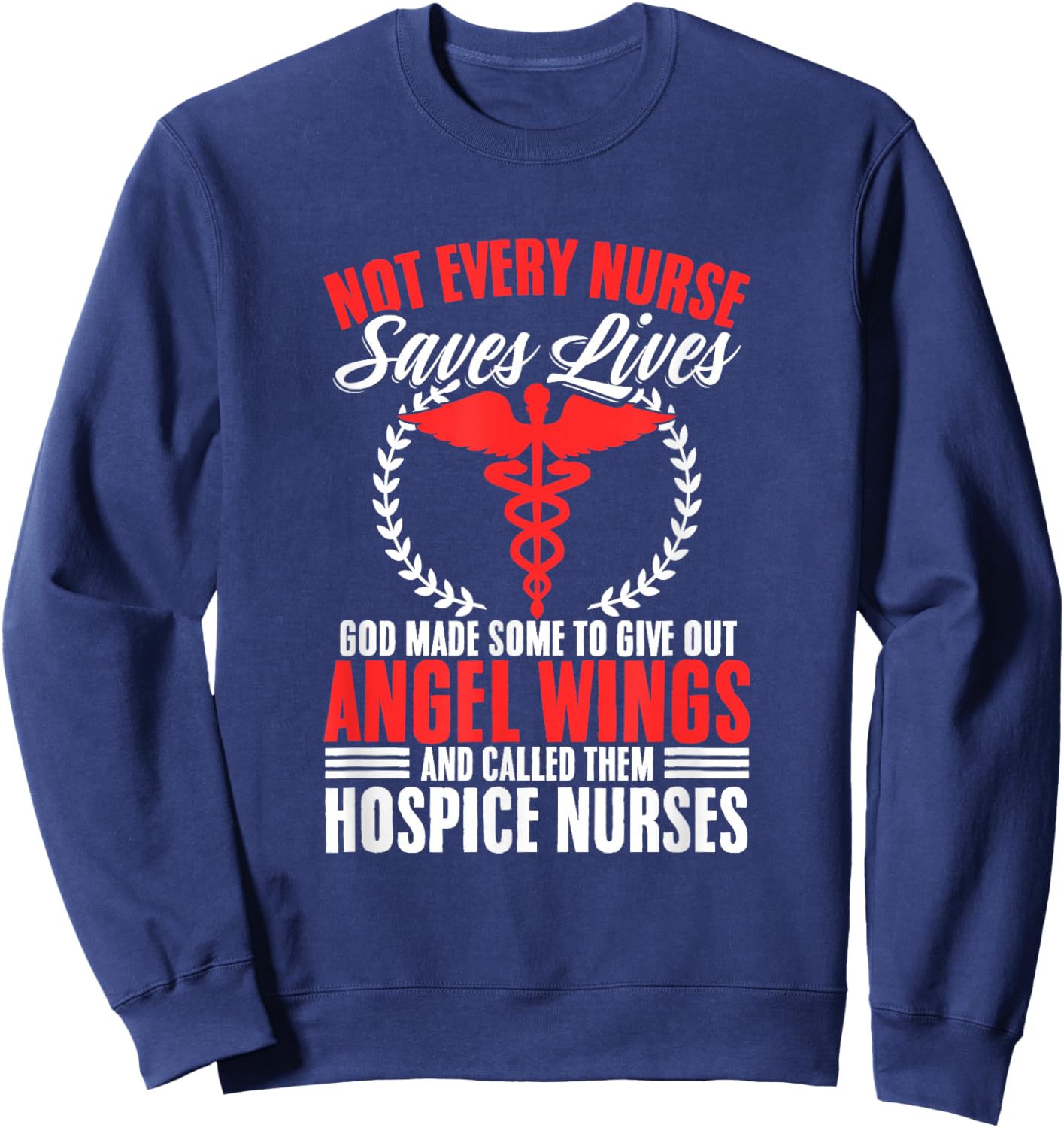 Medical Palliative Care Nurse Angel Wings Hospice Nurse Sweatshirt - Sweatshirt | Navy