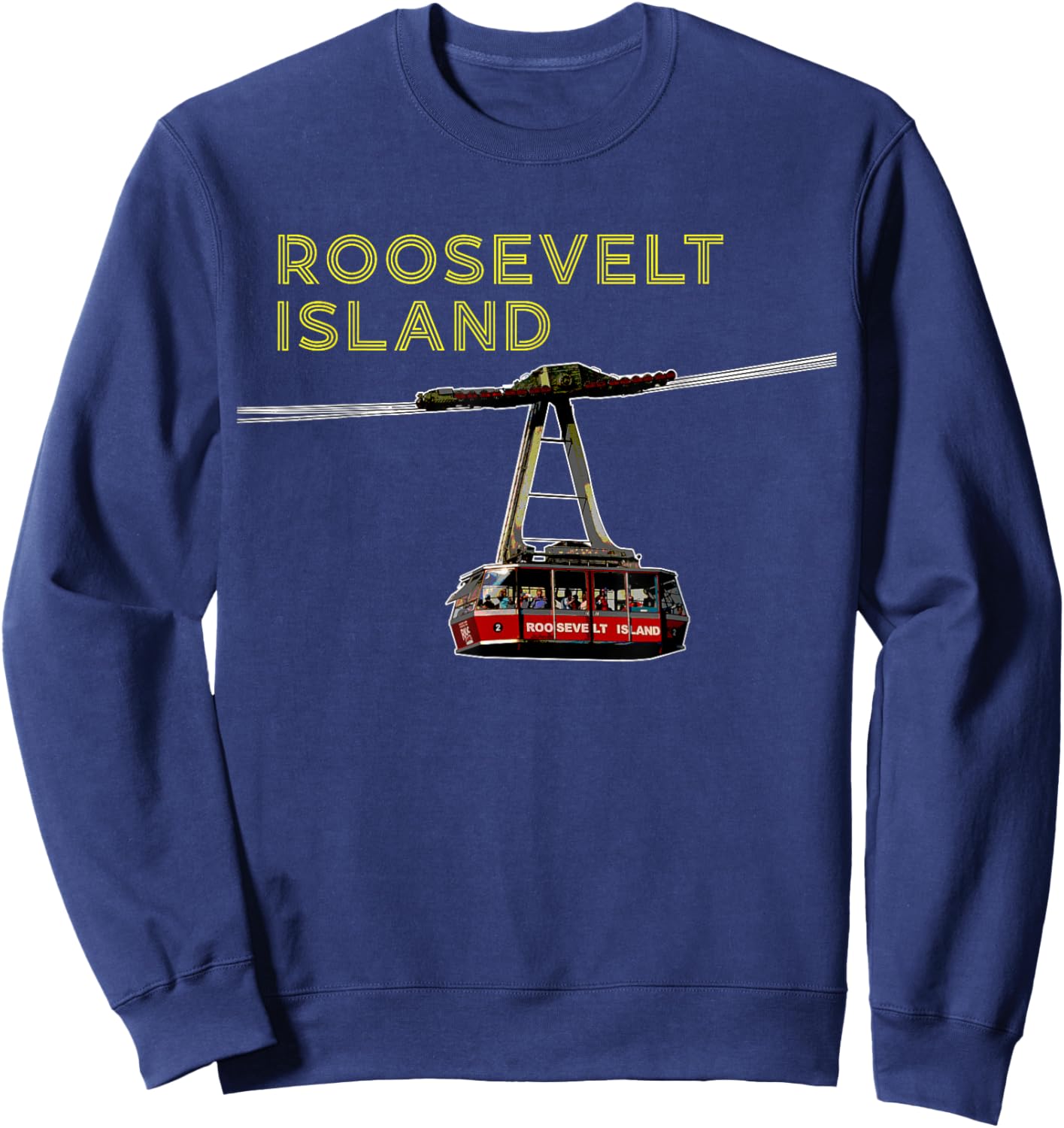 Roosevelt Island Tramway New York NYC Neighborhood Retro Sweatshirt - Sweatshirt | Navy