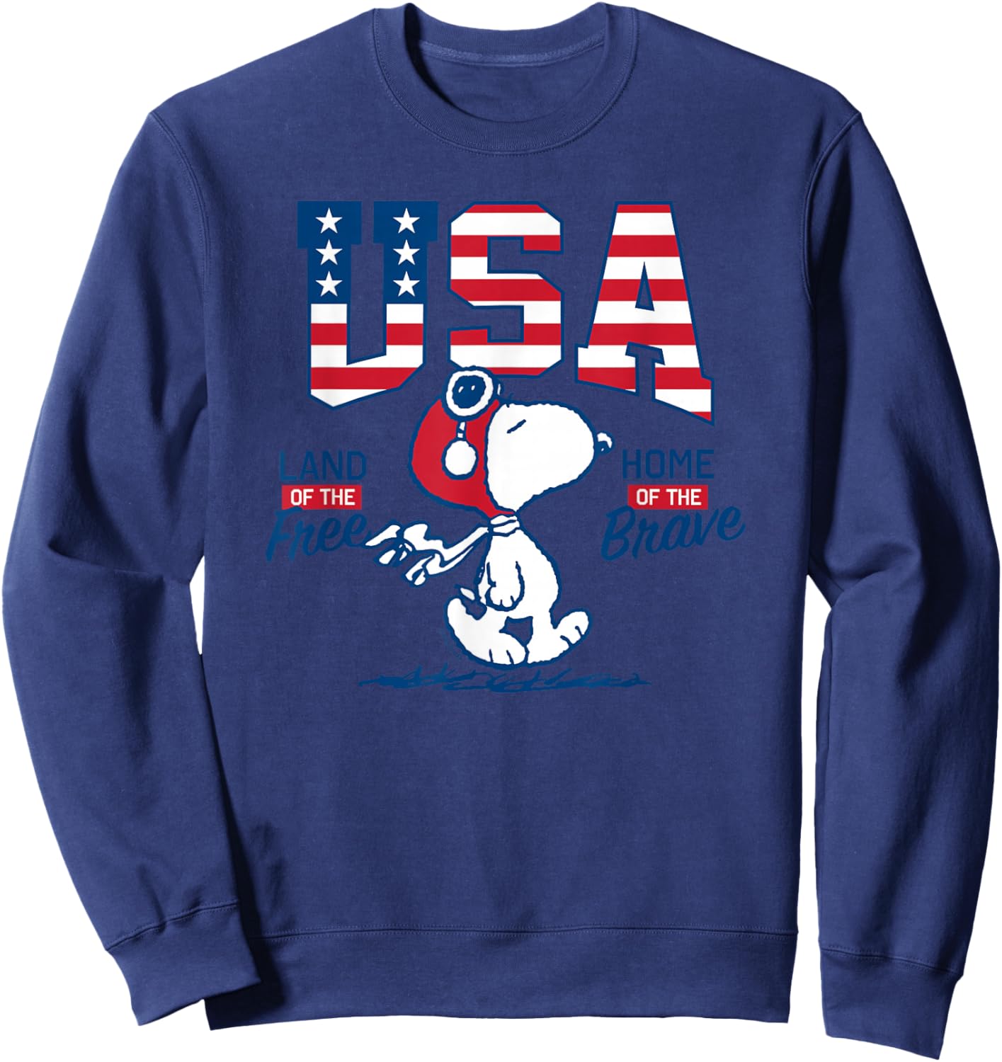 Peanuts - USA Snoopy Free Brave Sweatshirt - Sweatshirt | Navy