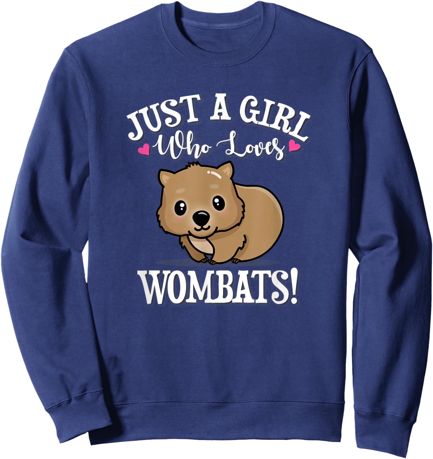 Chibi Anime Kawaii Kids Girl Who Loves Wombats Lover Sweatshirt - Sweatshirt | Navy