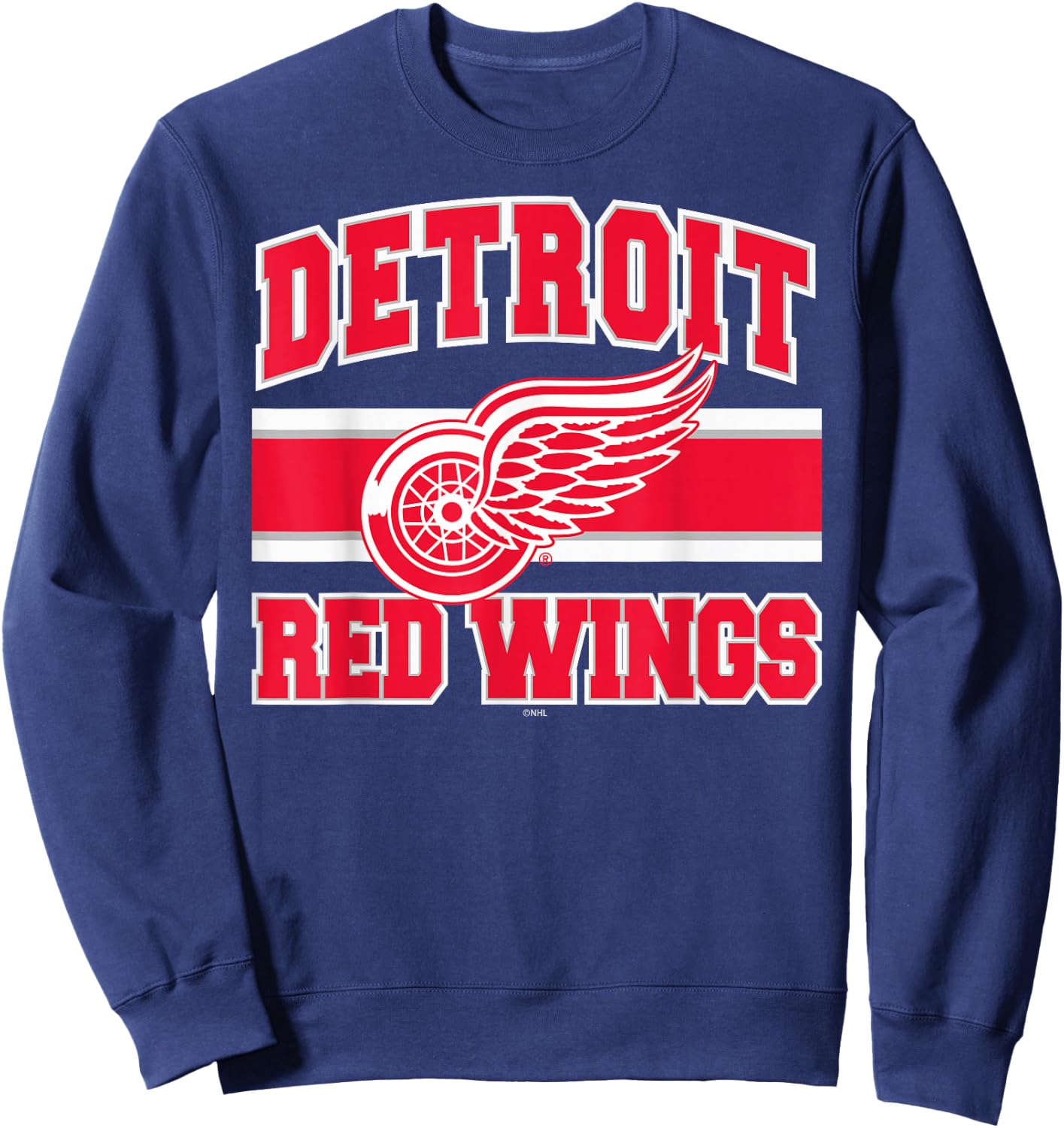 Detroit Red Wings Stripe Black Officially Licensed Sweatshirt - Sweatshirt | Navy