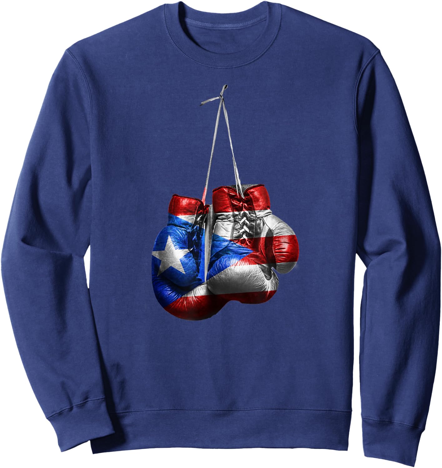 Puerto Rico Vintage Boxing Gloves Sweatshirt - Sweatshirt | Navy