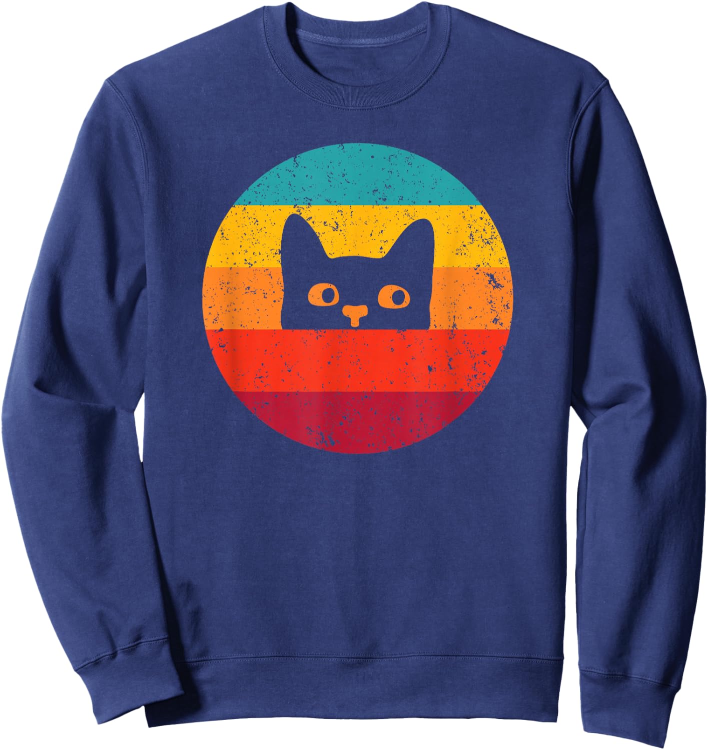 Funny Cat Gift Retro Vintage Sweatshirt - Sweatshirt | Navy