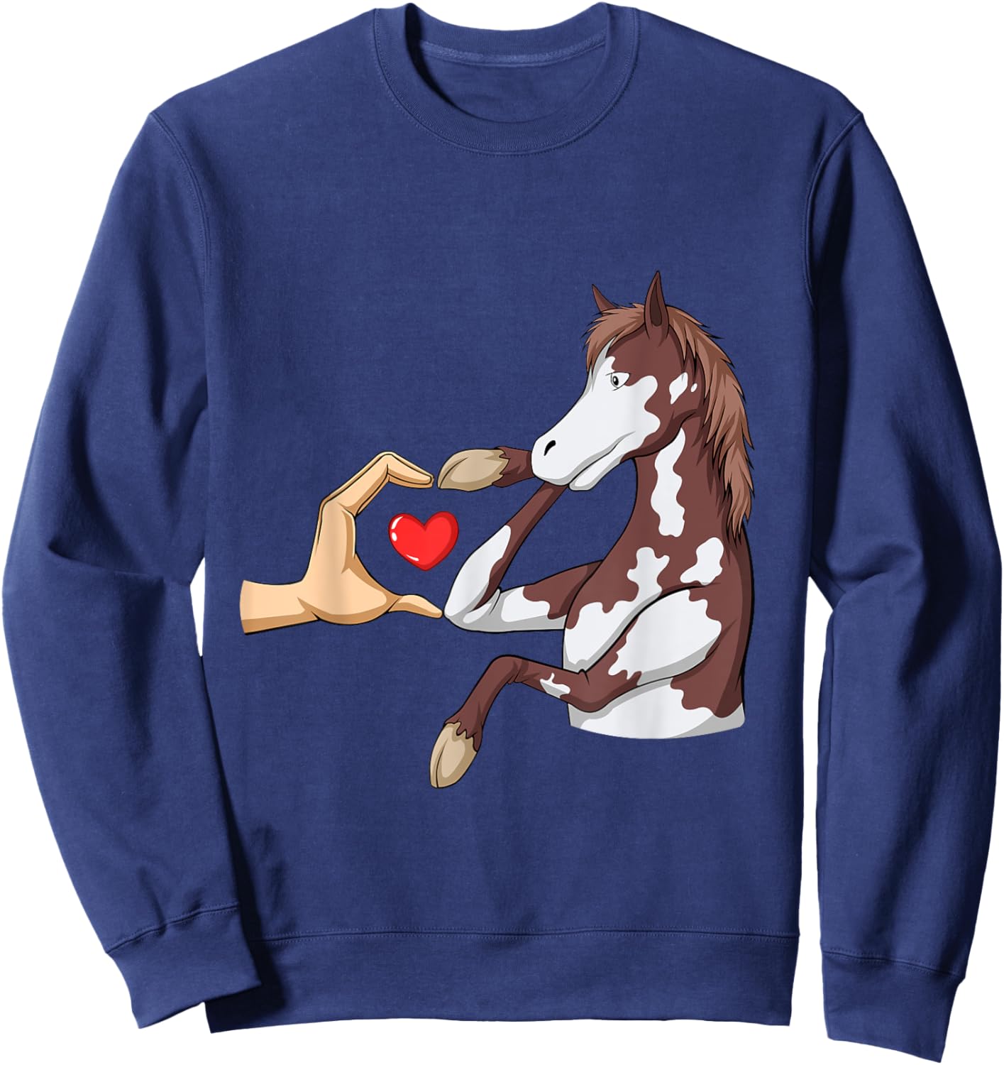 Horseback Rancher Horses Equestrian American Paint Horse Sweatshirt - Sweatshirt | Navy