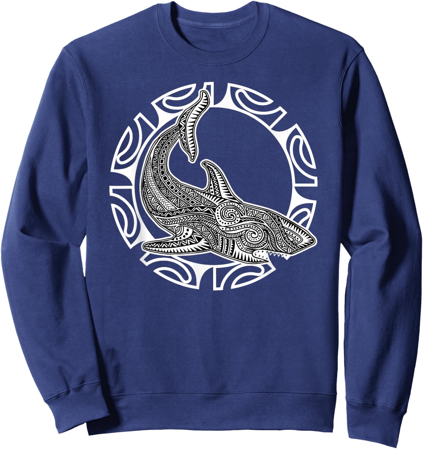 Shark Culture Symbol Haka Maori Dance New Zealand Sweatshirt - Sweatshirt | Navy