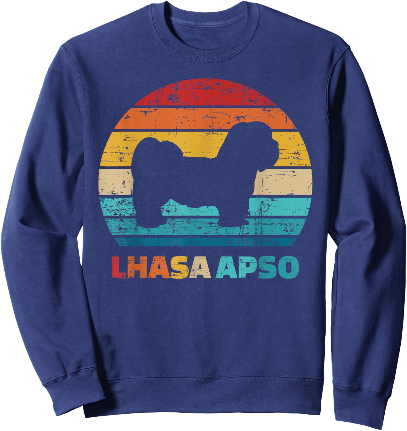 Lhasa Apso vintage retro Sweatshirt - Sweatshirt | Navy