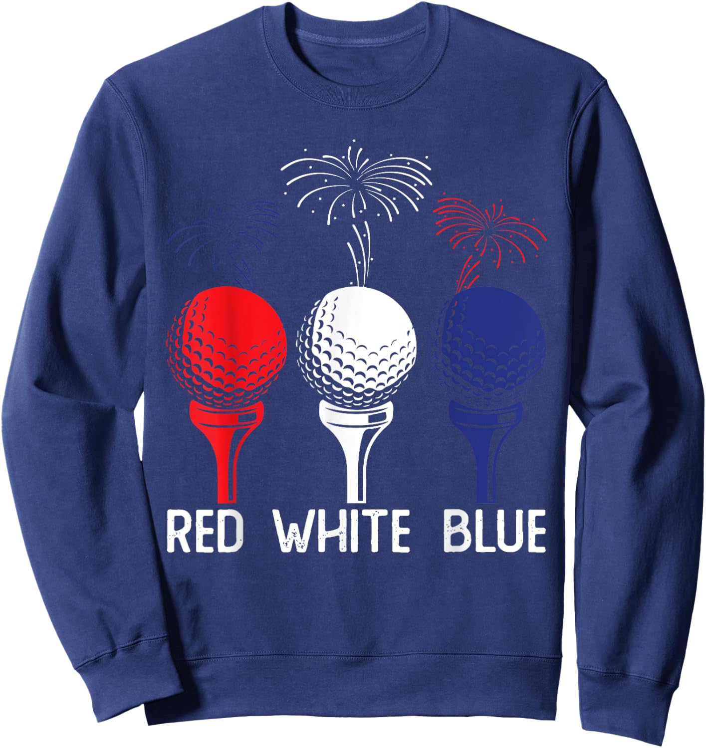 Golf Red White Blue Us Flag Patriotic 4th Of July Men Sweatshirt - Sweatshirt | Navy