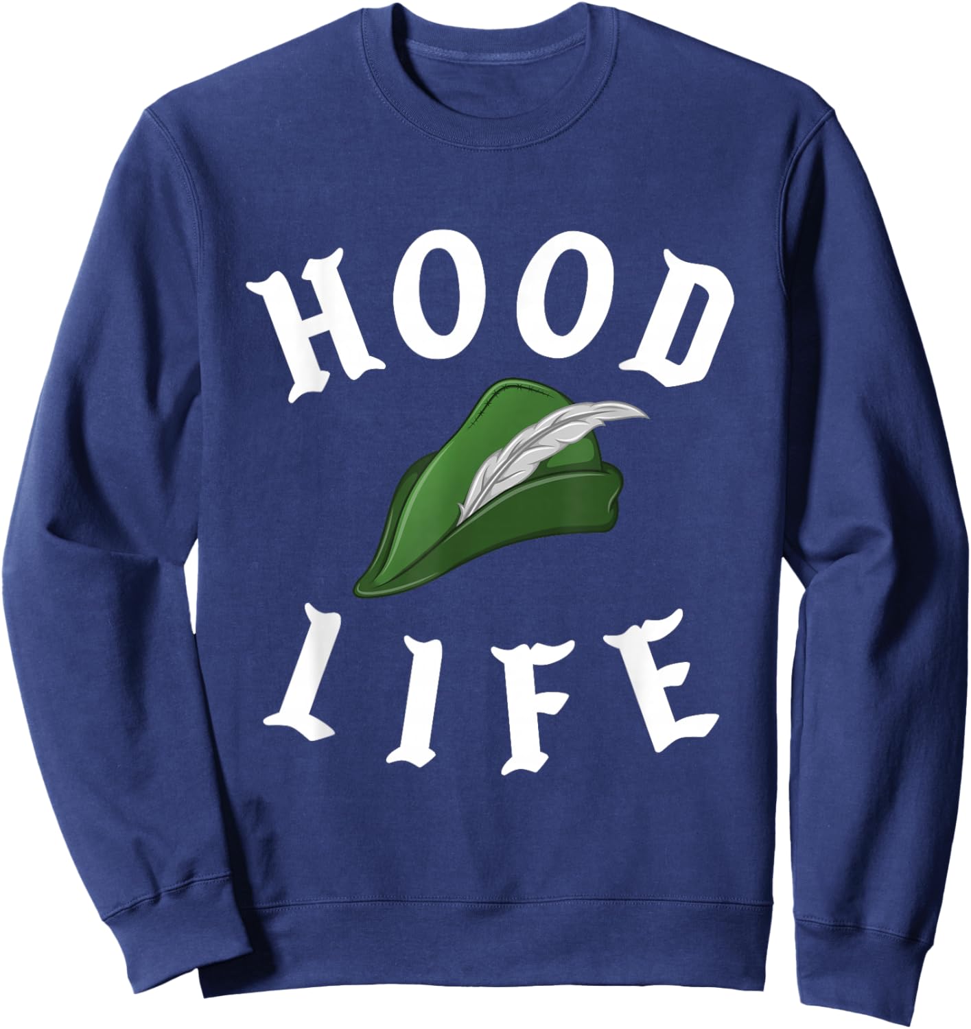 Parody Robin Hood Life Cool Gangster Nerd Funny Book Reading Sweatshirt - Sweatshirt | Navy