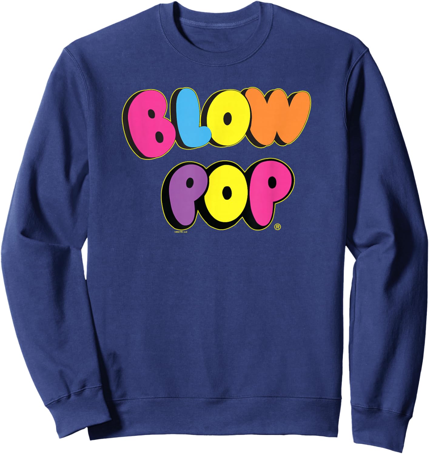 Charms Blow Pop Colorful Letters Text Logo Sweatshirt - Sweatshirt | Navy