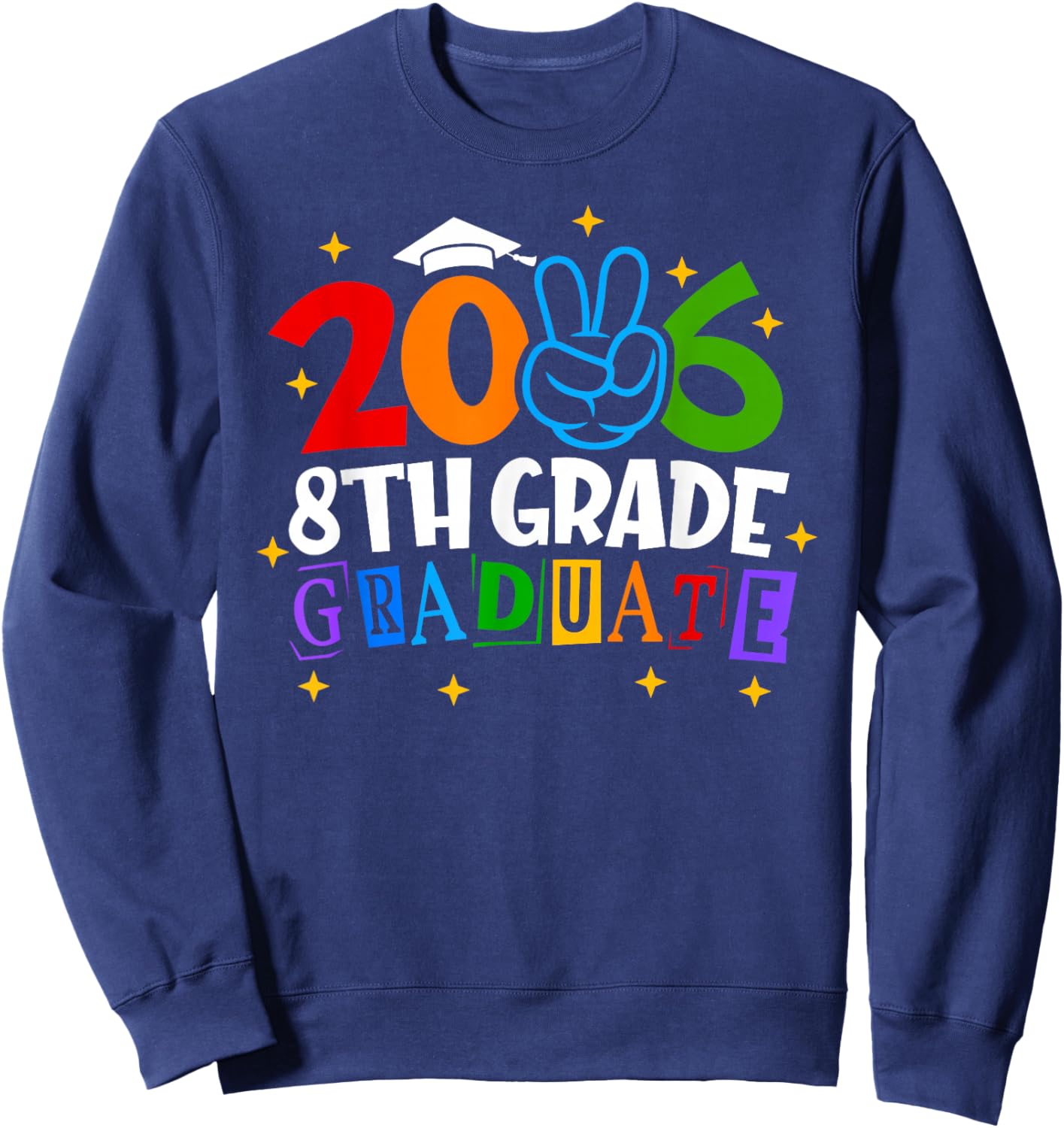 8th Eighth Grade Graduate 2026 Graduation Class of 2026 Kids Sweatshirt - Sweatshirt | Navy