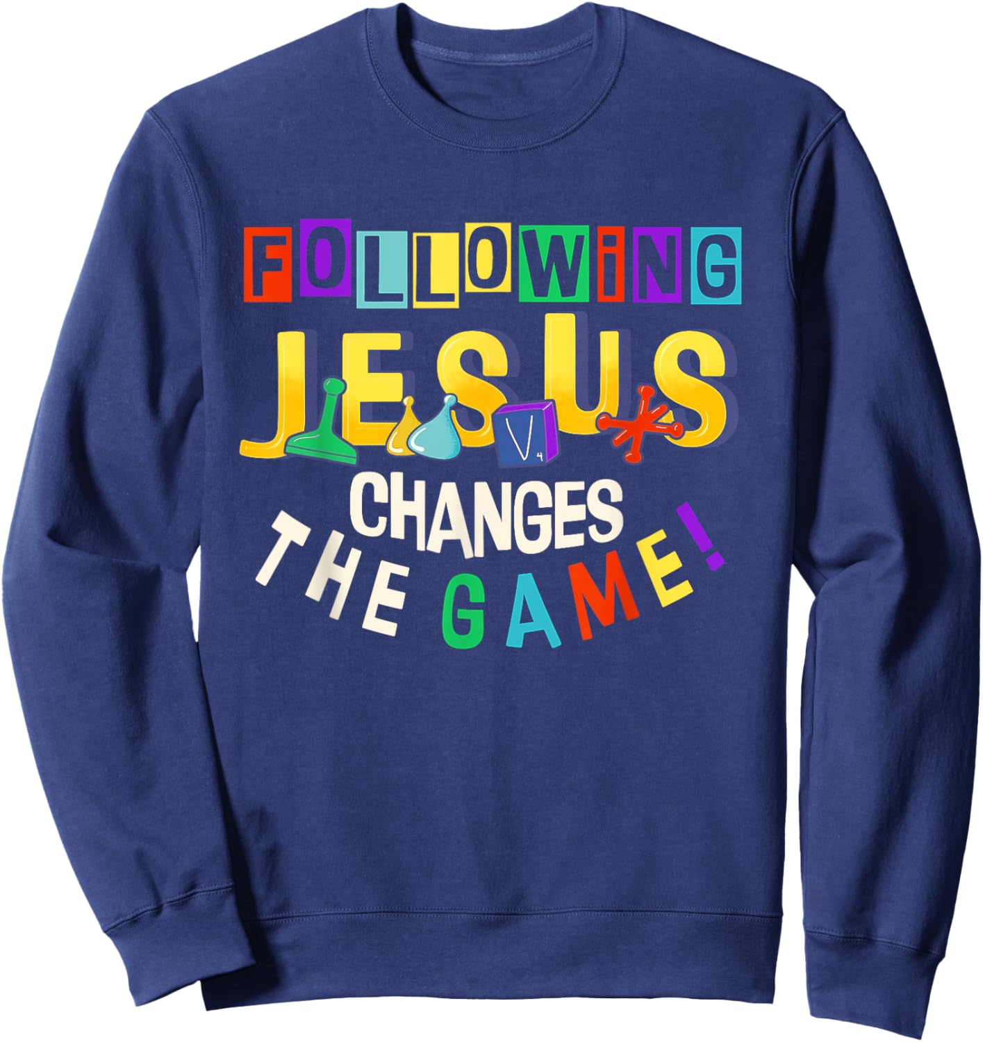 Following Jesus Changes The Game Vacation Bible School Crew Sweatshirt - Sweatshirt | Navy